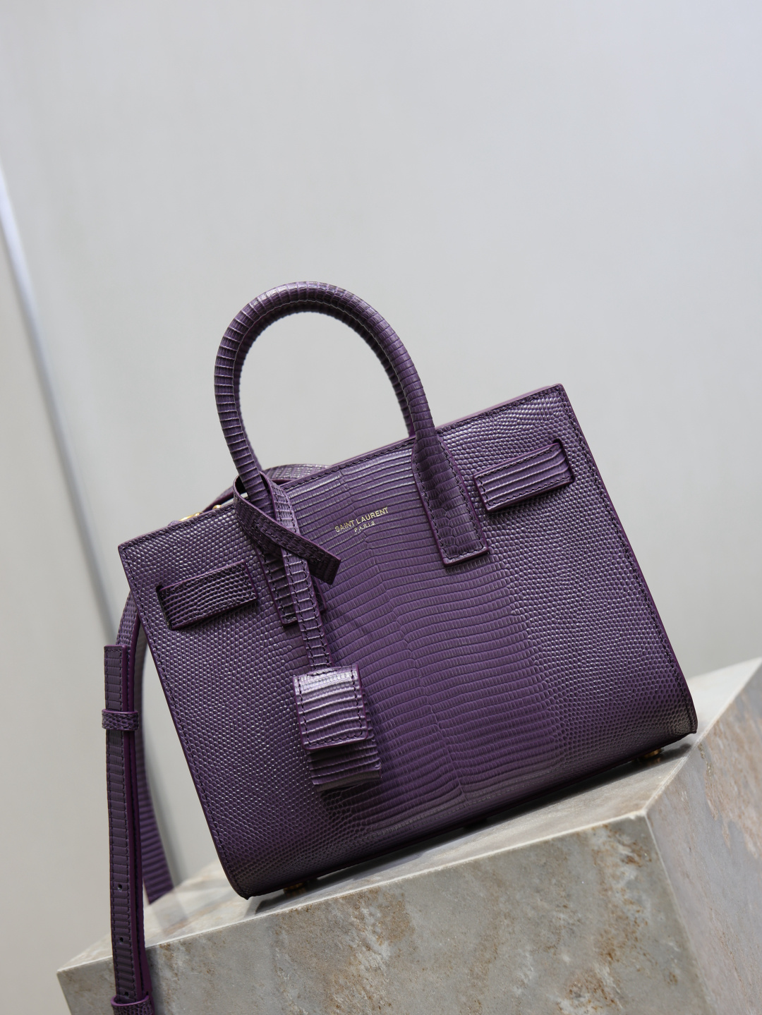 YSL-veske Lilla øglemønster 22cm — photo 2
