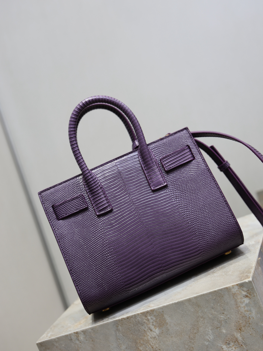 YSL-veske Lilla øglemønster 22cm — photo 8