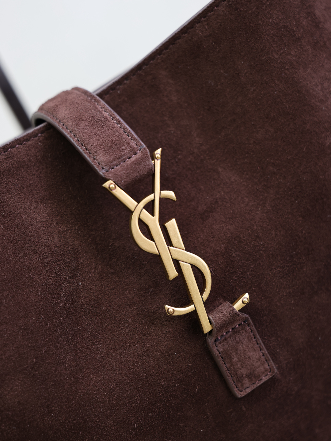 YSL bag Coffee suede gold buckle — photo 6