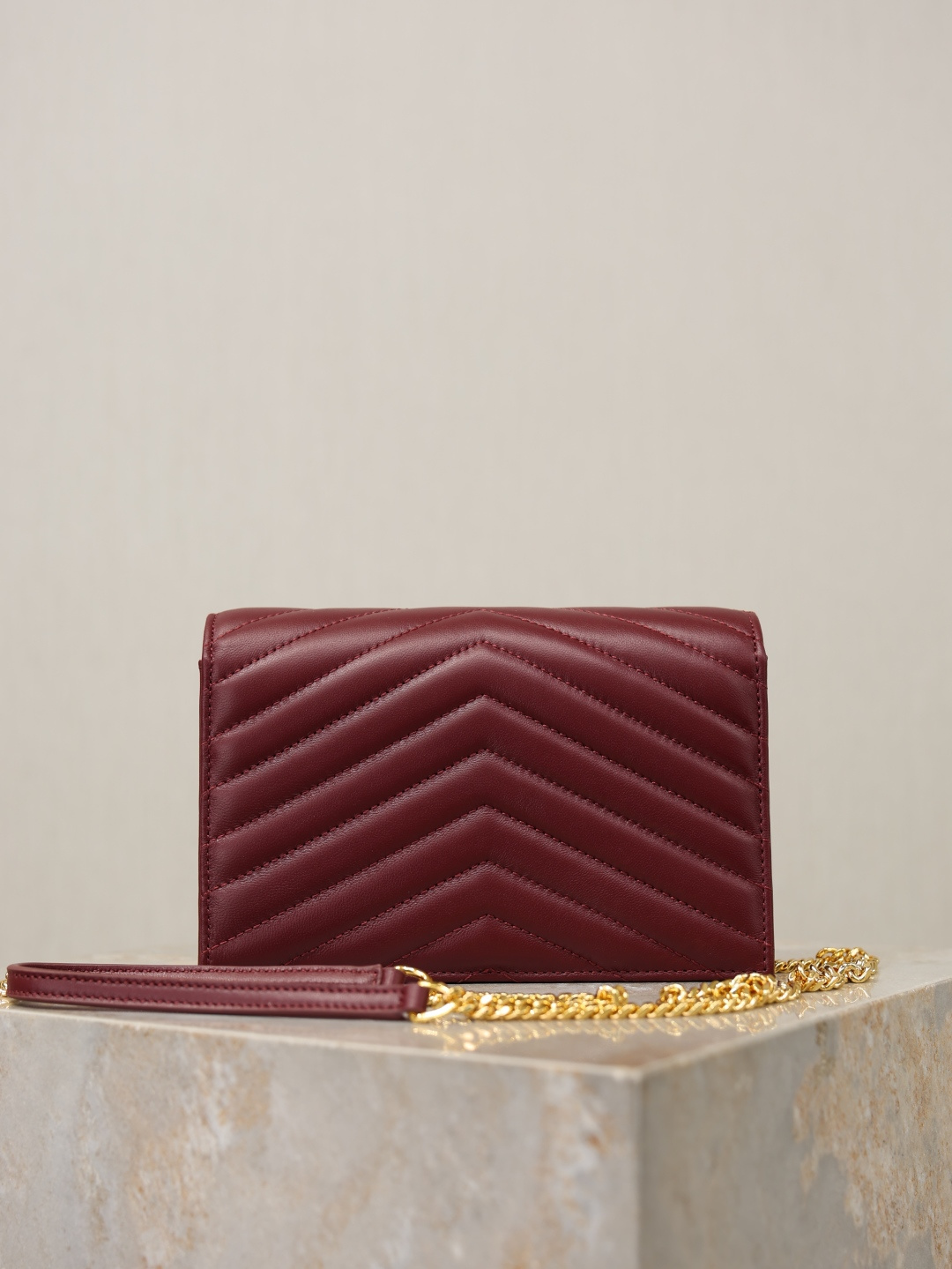YSL bag Maroon sheepskin gold buckle· — photo 6
