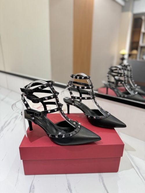 Valentino Rockstud Ankle Strap Pointed Toe Leather Pumps Black 1 Valentino Rockstud Ankle Strap Pointed Toe Leather Pumps Black