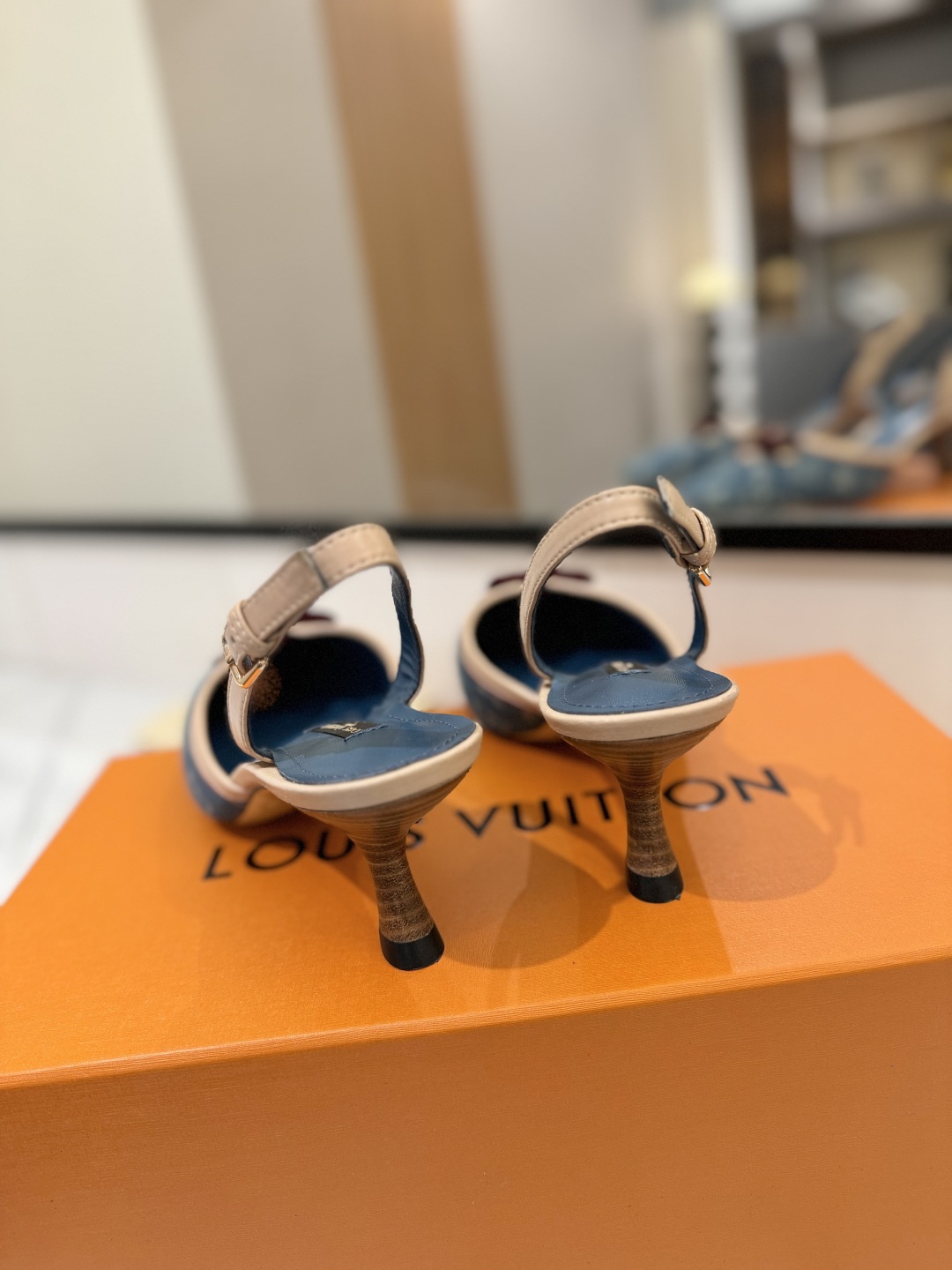 Louis Vuitton Women's Slingback Pumps in Blue Monogram Denim 10 cmp i1739784449857 9003 0 8
