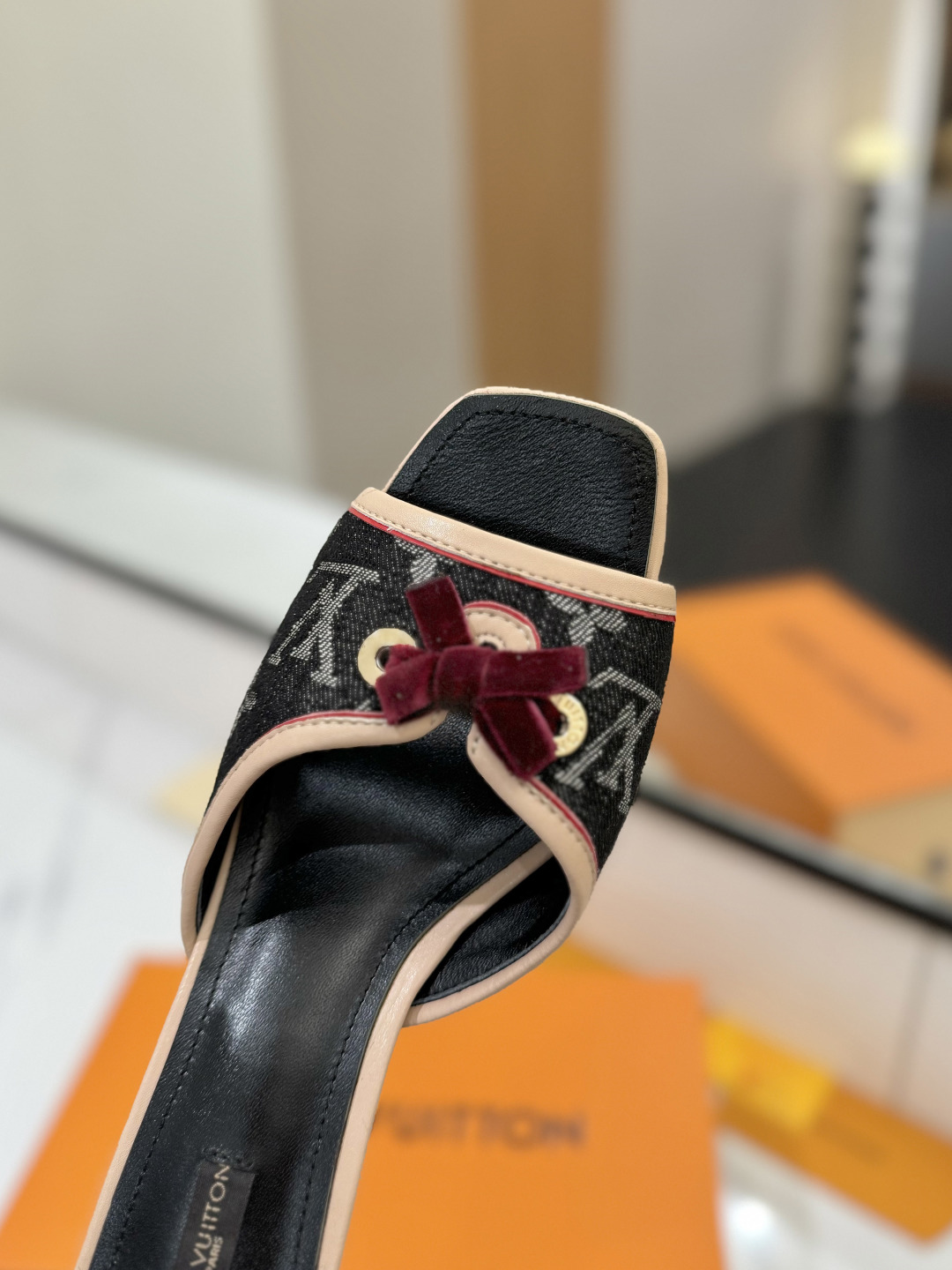 Louis Vuitton Women's Black Monogram Canvas Dreamy Flat Mule Sandal 6 cmp i1739784751145 4225 0 5