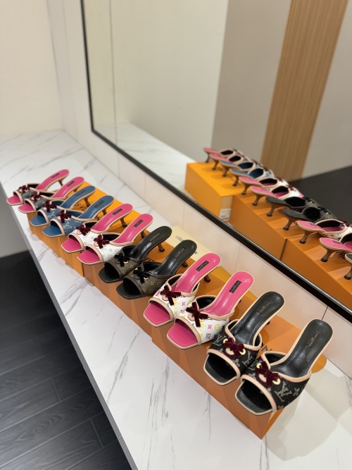 Louis Vuitton Women's Slides/Sandals Monogram Kitten Heel - Size 35-40 10 Louis Vuitton Women's Slides/Sandals Monogram Kitten Heel - Size 35-40