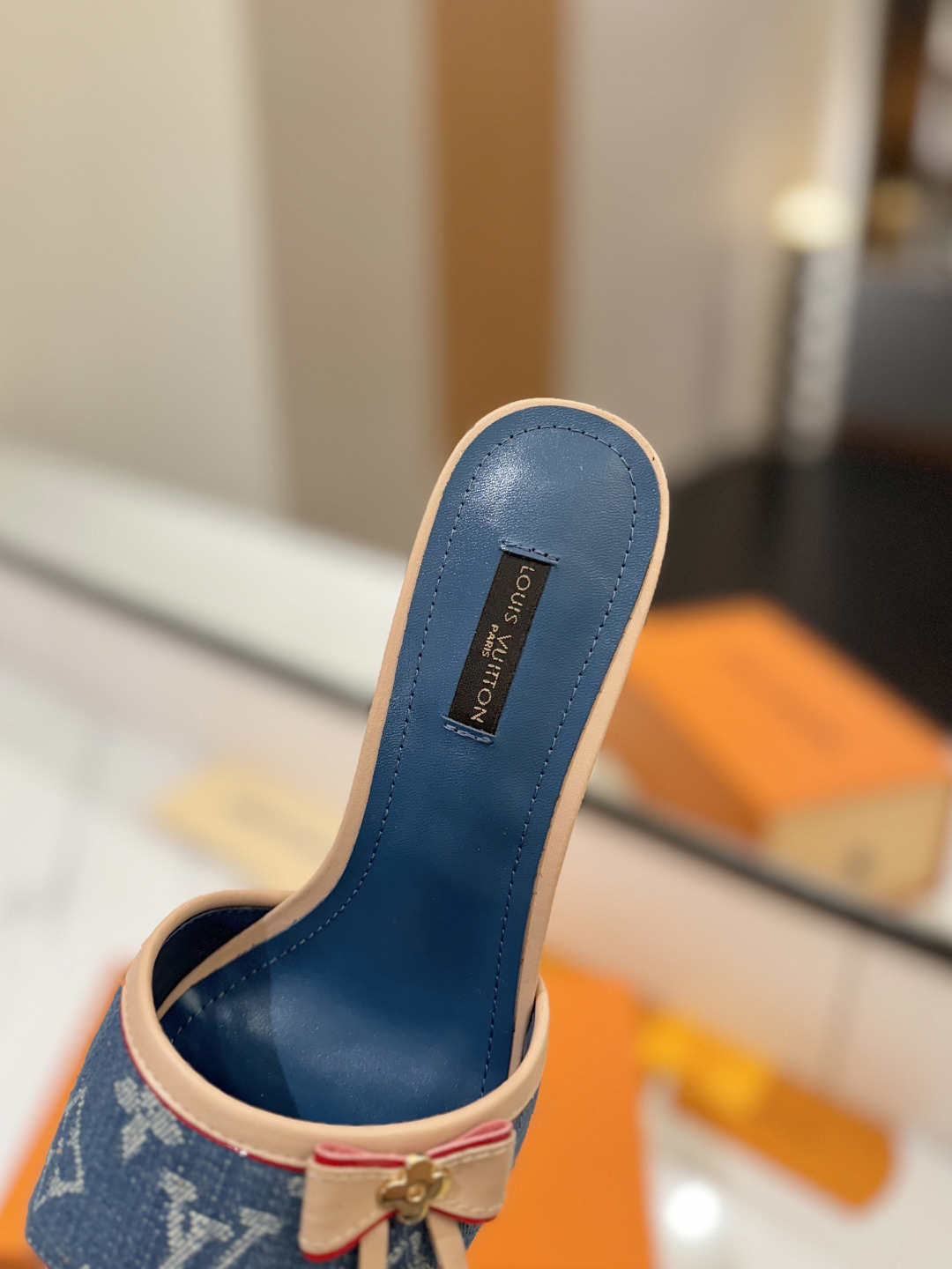 Louis Vuitton Women's Blue Denim Monogrammed Beaubourg Mule Slides Sandals 8 cmp i1739785253304 5297 0 6