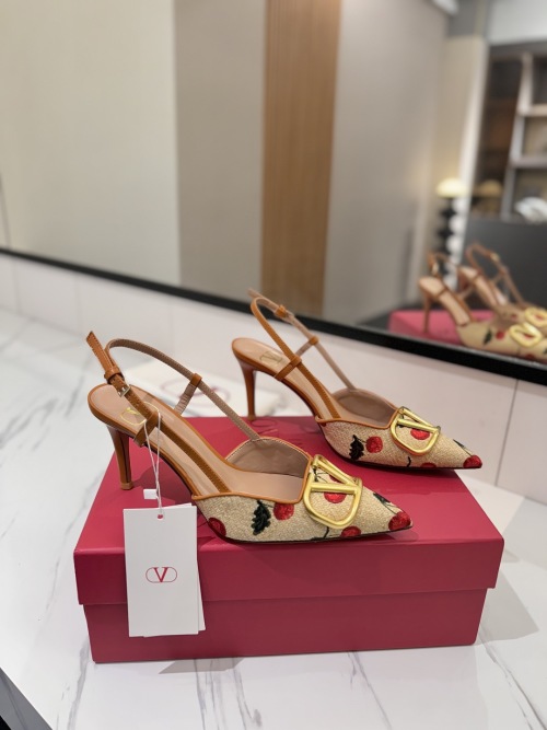 Valentino VLOGO Signature Raffia Slingback Heels with Cherry Embroidery 1 Valentino VLOGO Signature Raffia Slingback Heels with Cherry Embroidery