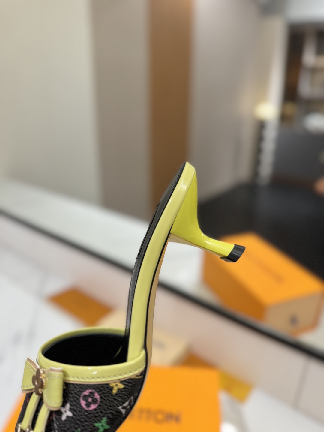 Louis Vuitton Women's Monogram Print Heeled Sandals Slides Slippers Size 35-40 9 cmp i1748122609042 5907 0 8