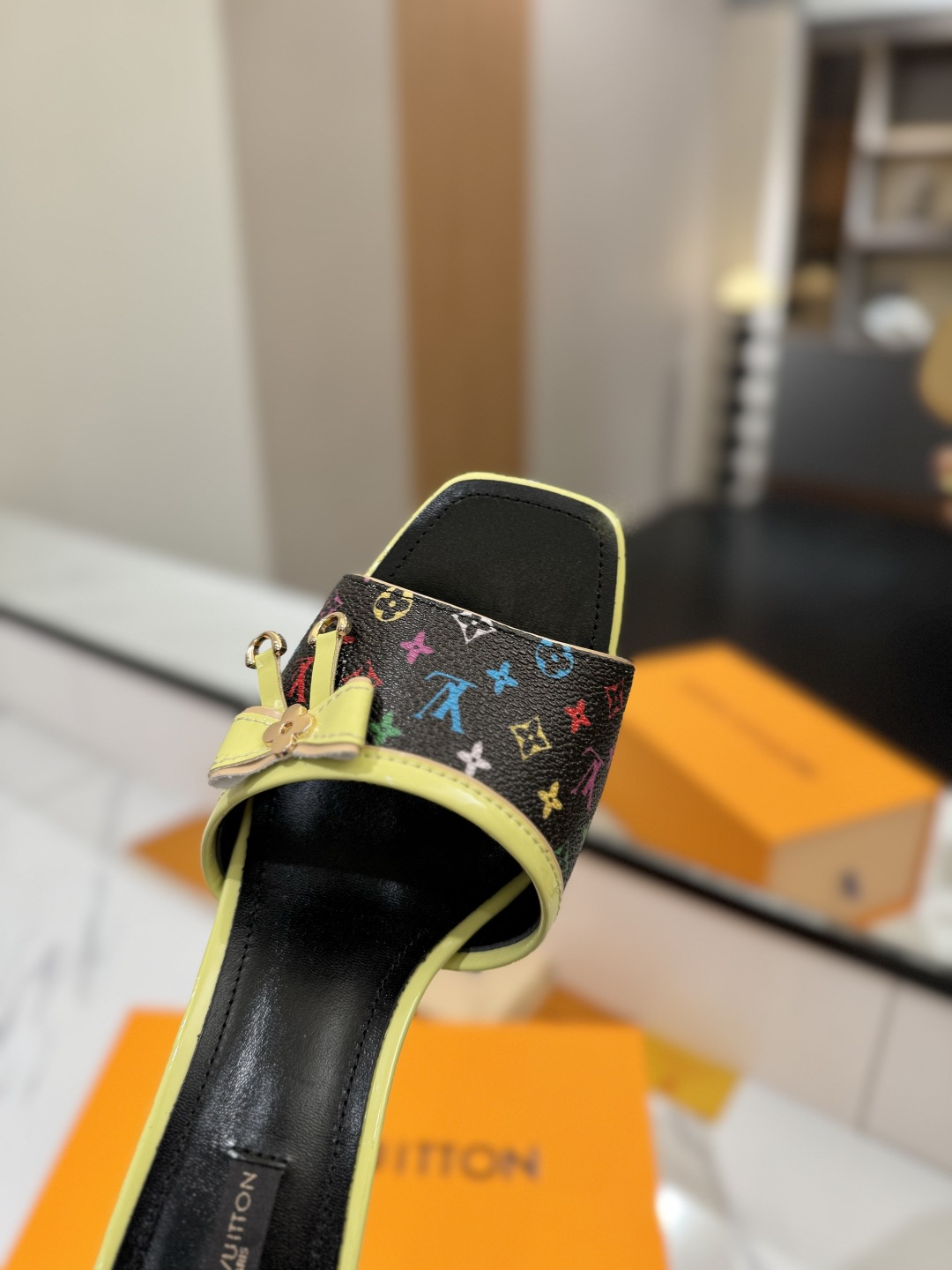Louis Vuitton Women's Monogram Print Heeled Sandals Slides Slippers Size 35-40 7 cmp i1748122609048 189 0 6