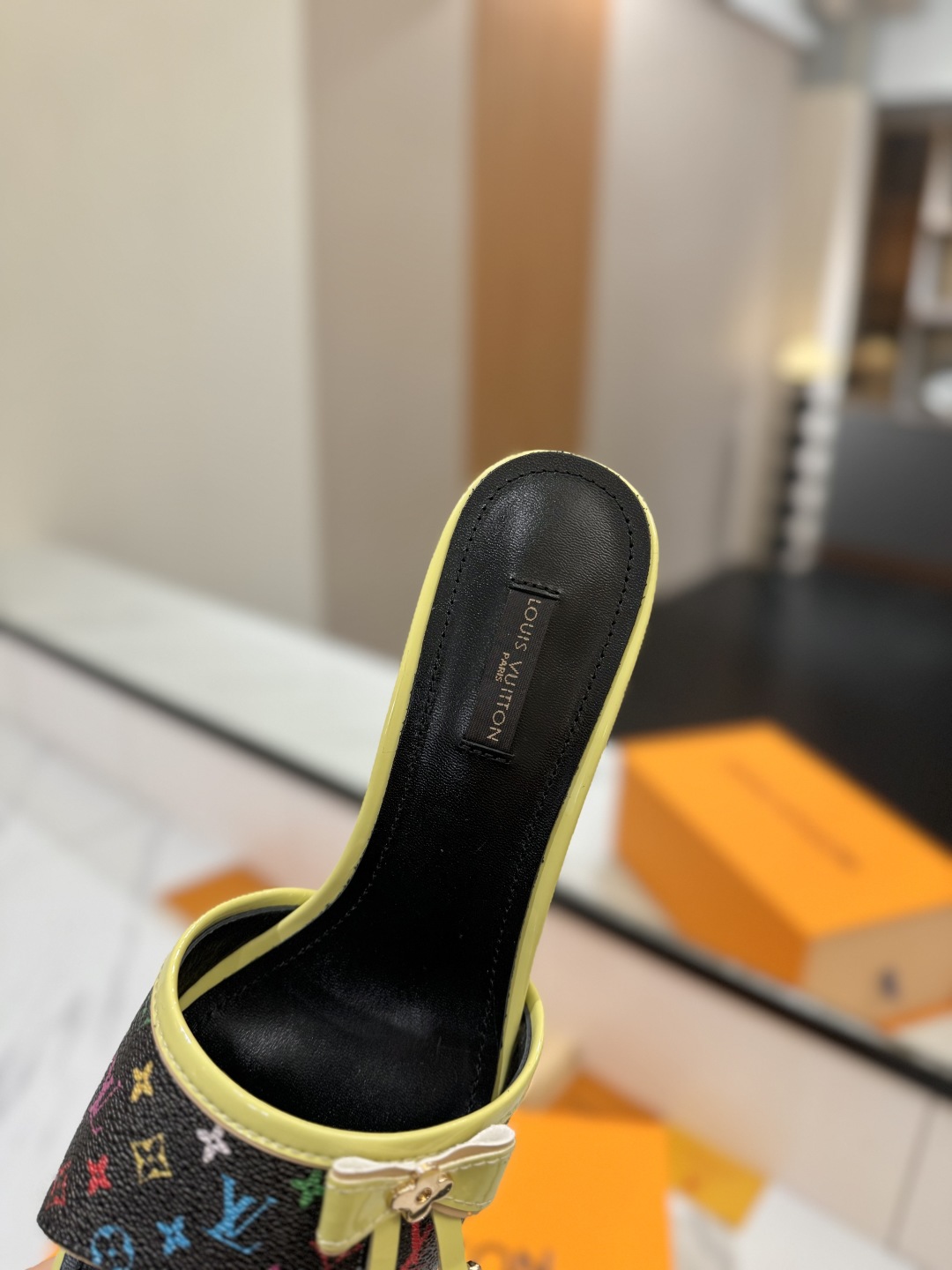 Louis Vuitton Women's Monogram Print Heeled Sandals Slides Slippers Size 35-40 8 cmp i1748122665758 673 0 7