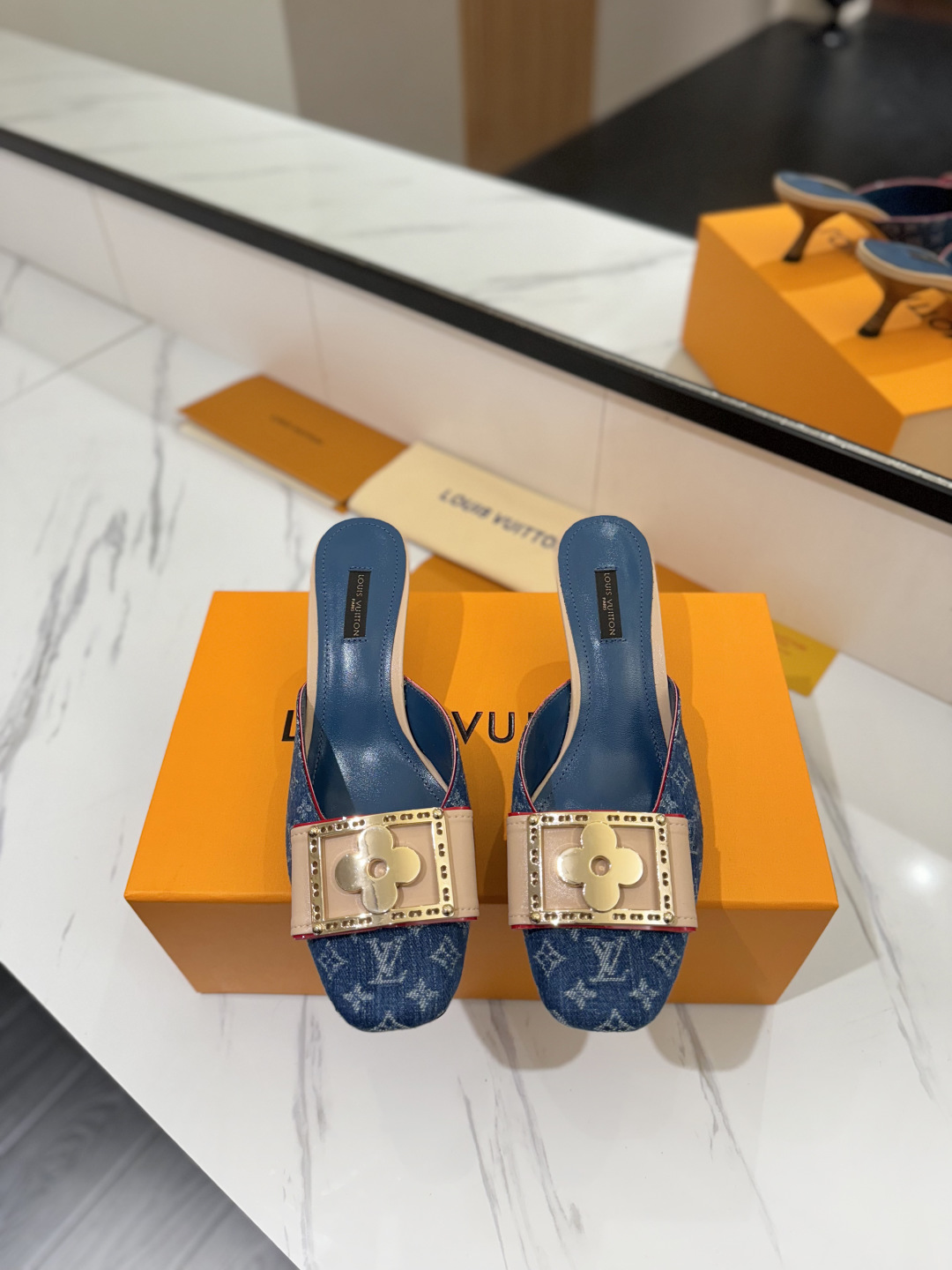 Louis Vuitton Women's Blue Denim Monogram Lock It Mule Sandal Slides 4 cmp i1748123188084 6050 0 2