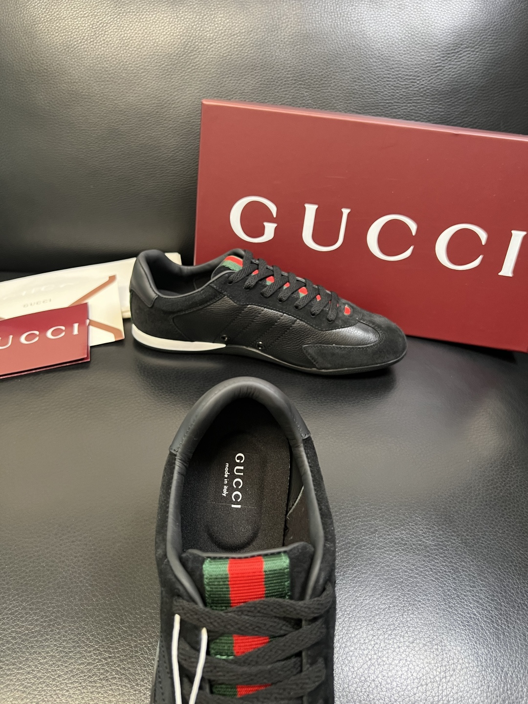 Gucci 高品质 顶级工艺品 古奇 专柜新款原厂配置，意大利进口牛皮面料，进口牛皮内里垫，透气舒适，鞋