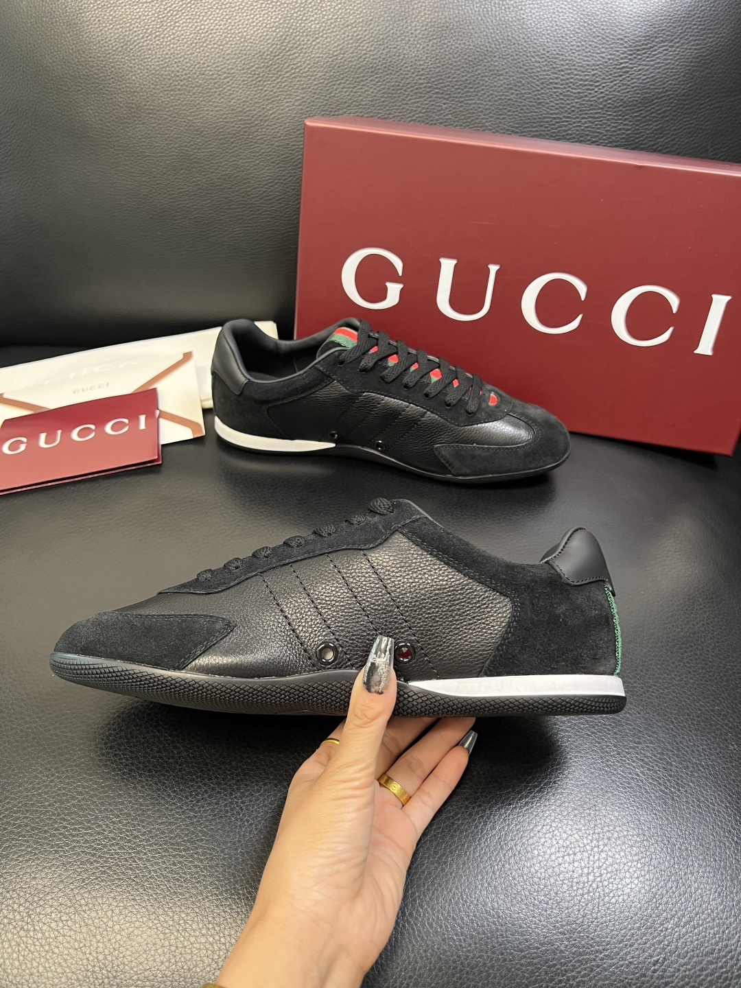 Gucci 高品质 顶级工艺品 古奇 专柜新款原厂配置，意大利进口牛皮面料，进口牛皮内里垫，透气舒适，鞋