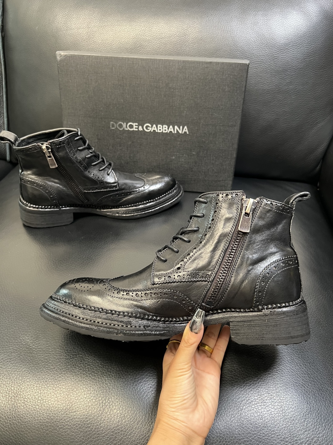 Dolce & Gabbana 高品质 顶级工艺品 杜嘉班纳 爆款专柜新品同步，高帮靴子鞋面意大利进口水