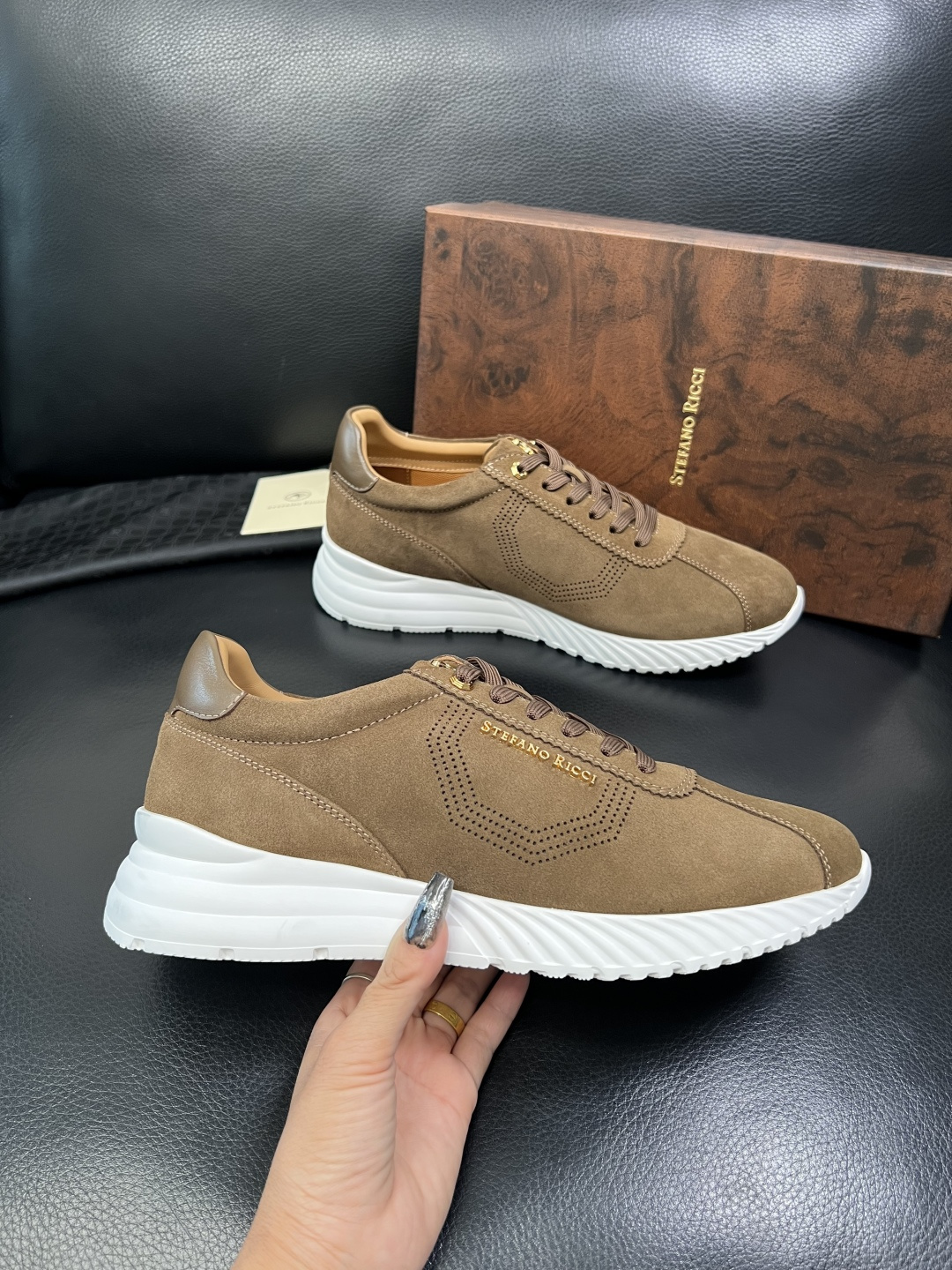 StefanoRicci 高品质 顶级工艺品 史蒂芬 劳尼治 专柜新品同步，鞋面意大利进口牛皮面料，进口
