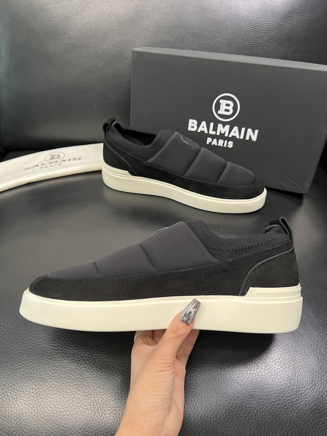 ⚠️只换码不退⚠️ BALMAIN 高品质 巴尔曼 顶级工艺品 专柜新品同步，鞋面意大利进口牛皮拼布面料