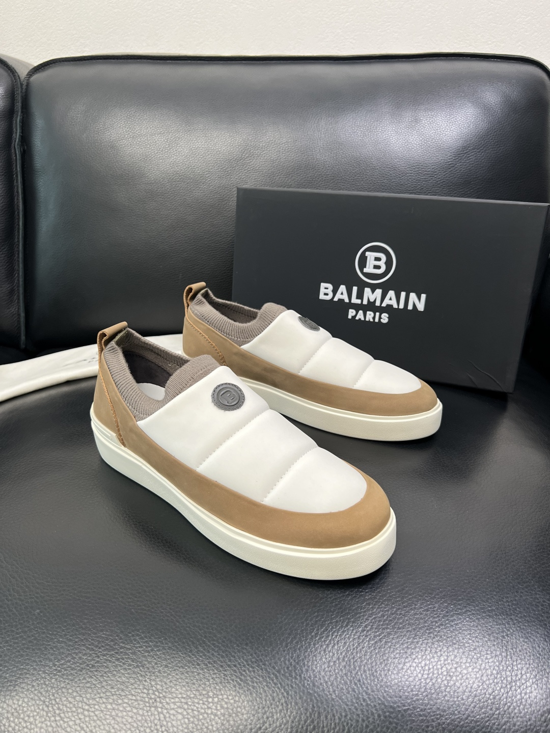 ⚠️只换码不退⚠️ BALMAIN 高品质 巴尔曼 顶级工艺品 专柜新品同步，鞋面意大利进口牛皮拼布面料