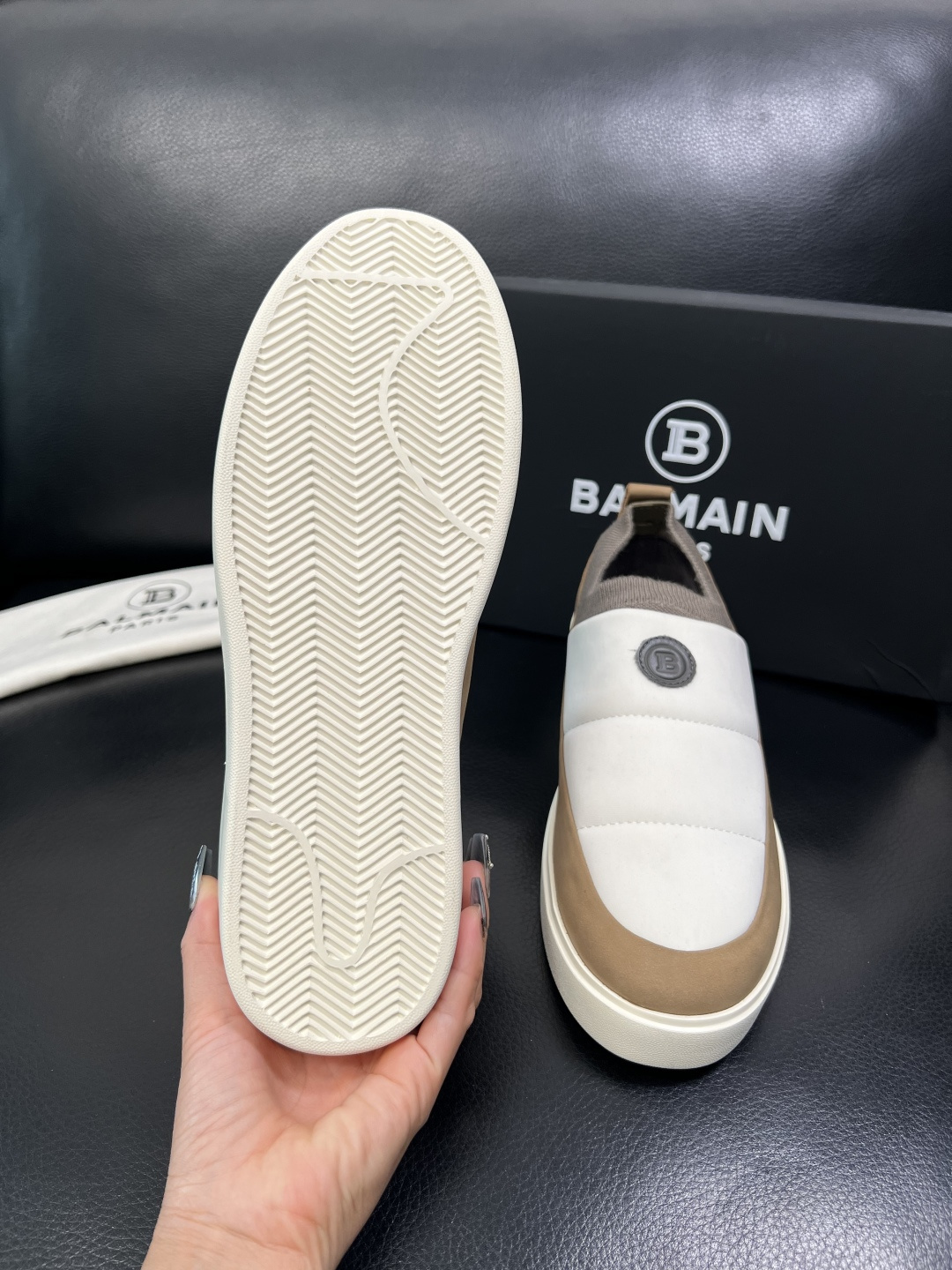 ⚠️只换码不退⚠️ BALMAIN 高品质 巴尔曼 顶级工艺品 专柜新品同步，鞋面意大利进口牛皮拼布面料