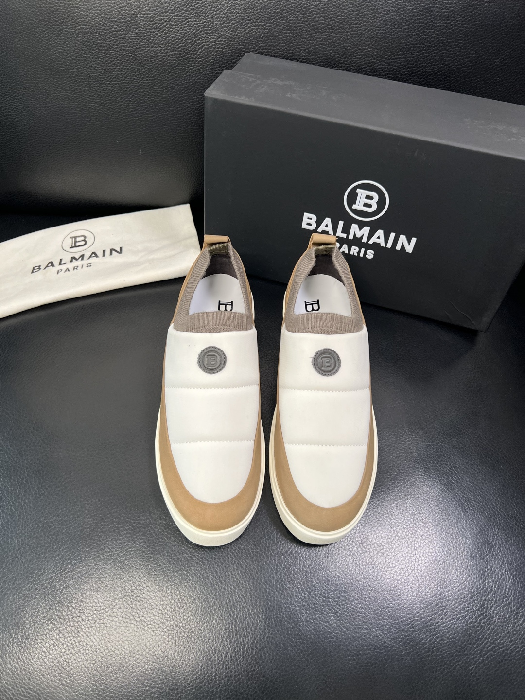 ⚠️只换码不退⚠️ BALMAIN 高品质 巴尔曼 顶级工艺品 专柜新品同步，鞋面意大利进口牛皮拼布面料