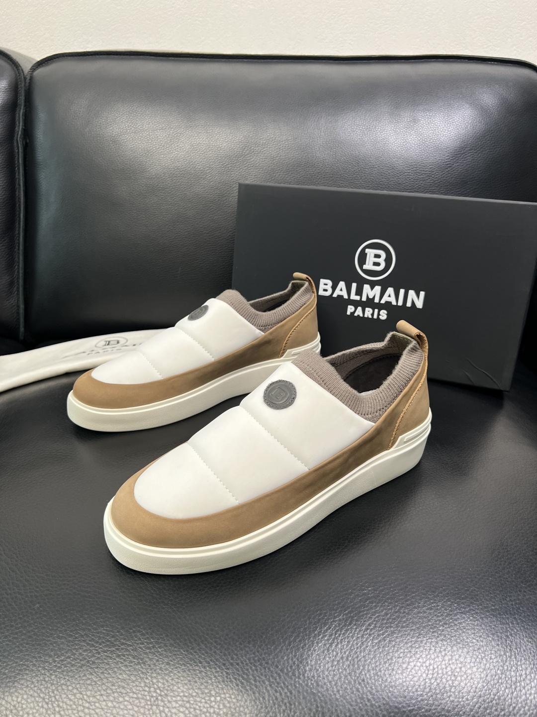 ⚠️只换码不退⚠️ BALMAIN 高品质 巴尔曼 顶级工艺品 专柜新品同步，鞋面意大利进口牛皮拼布面料