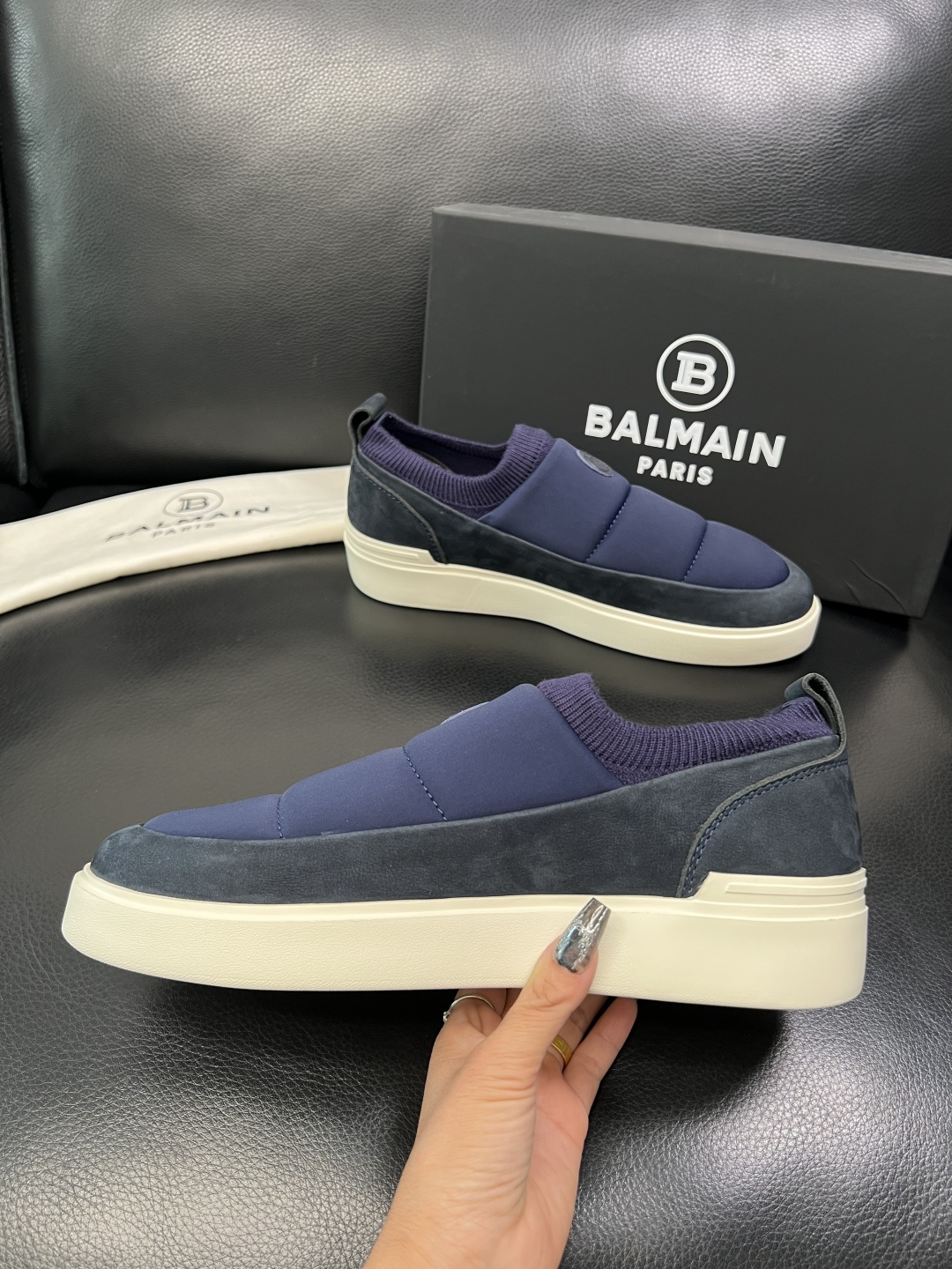 ⚠️只换码不退⚠️ BALMAIN 高品质 巴尔曼 顶级工艺品 专柜新品同步，鞋面意大利进口牛皮拼布面料