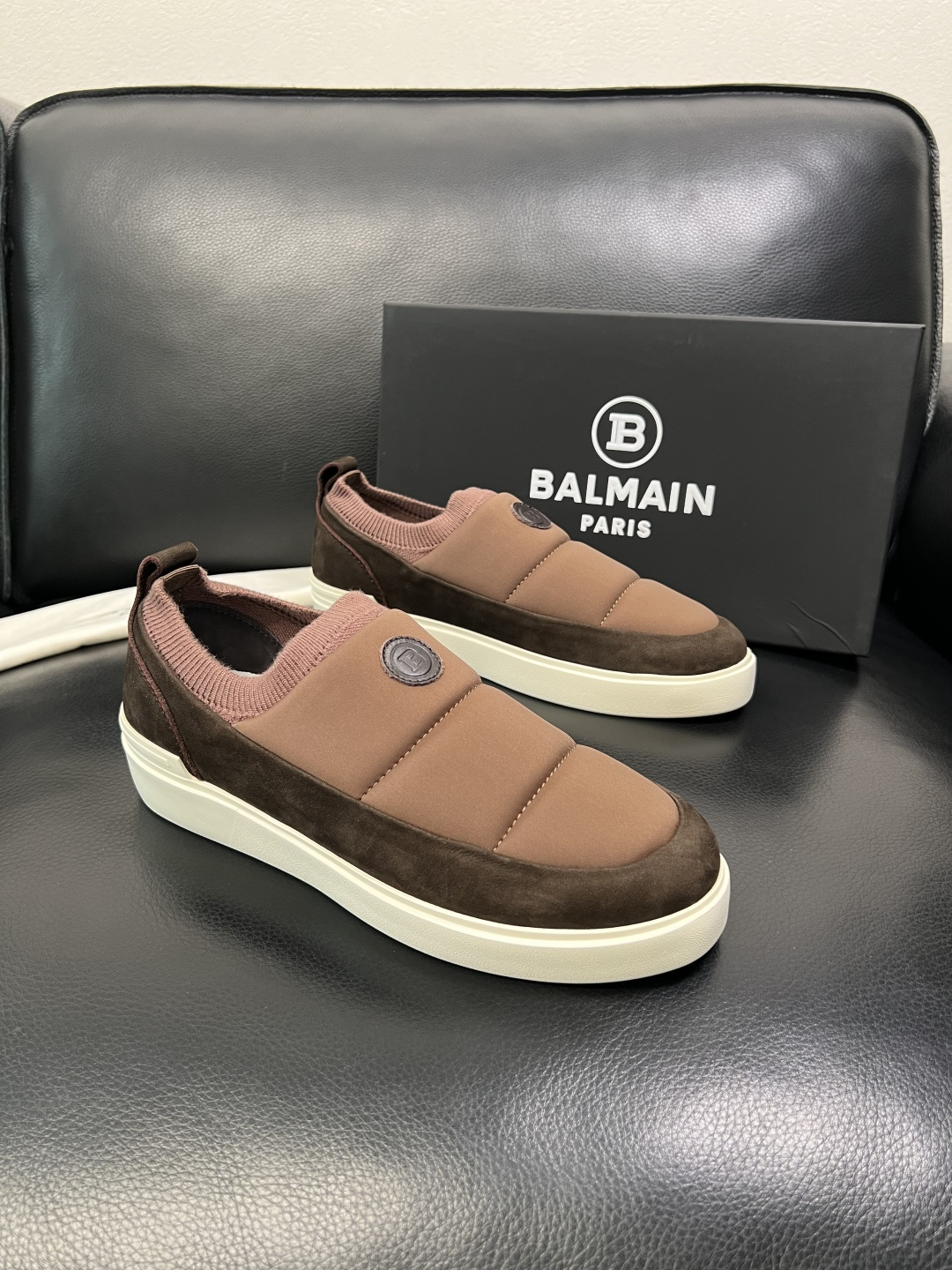 ⚠️只换码不退⚠️ BALMAIN 高品质 巴尔曼 顶级工艺品 专柜新品同步，鞋面意大利进口牛皮拼布面料