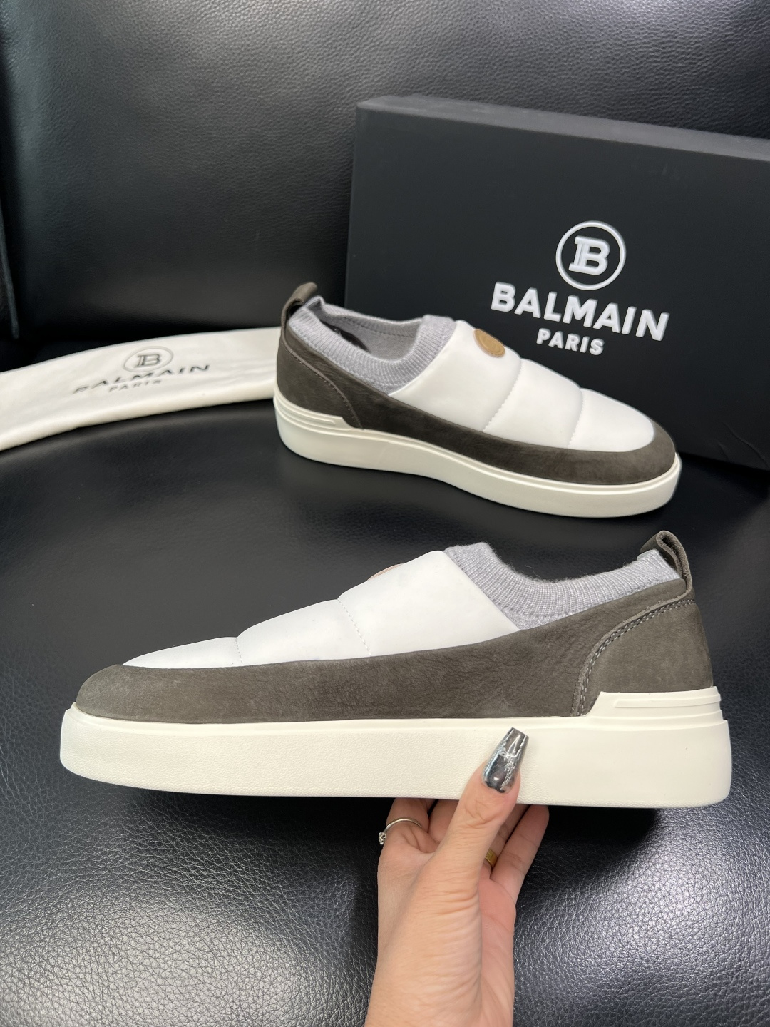 ⚠️只换码不退⚠️ BALMAIN 高品质 巴尔曼 顶级工艺品 专柜新品同步，鞋面意大利进口牛皮拼布面料