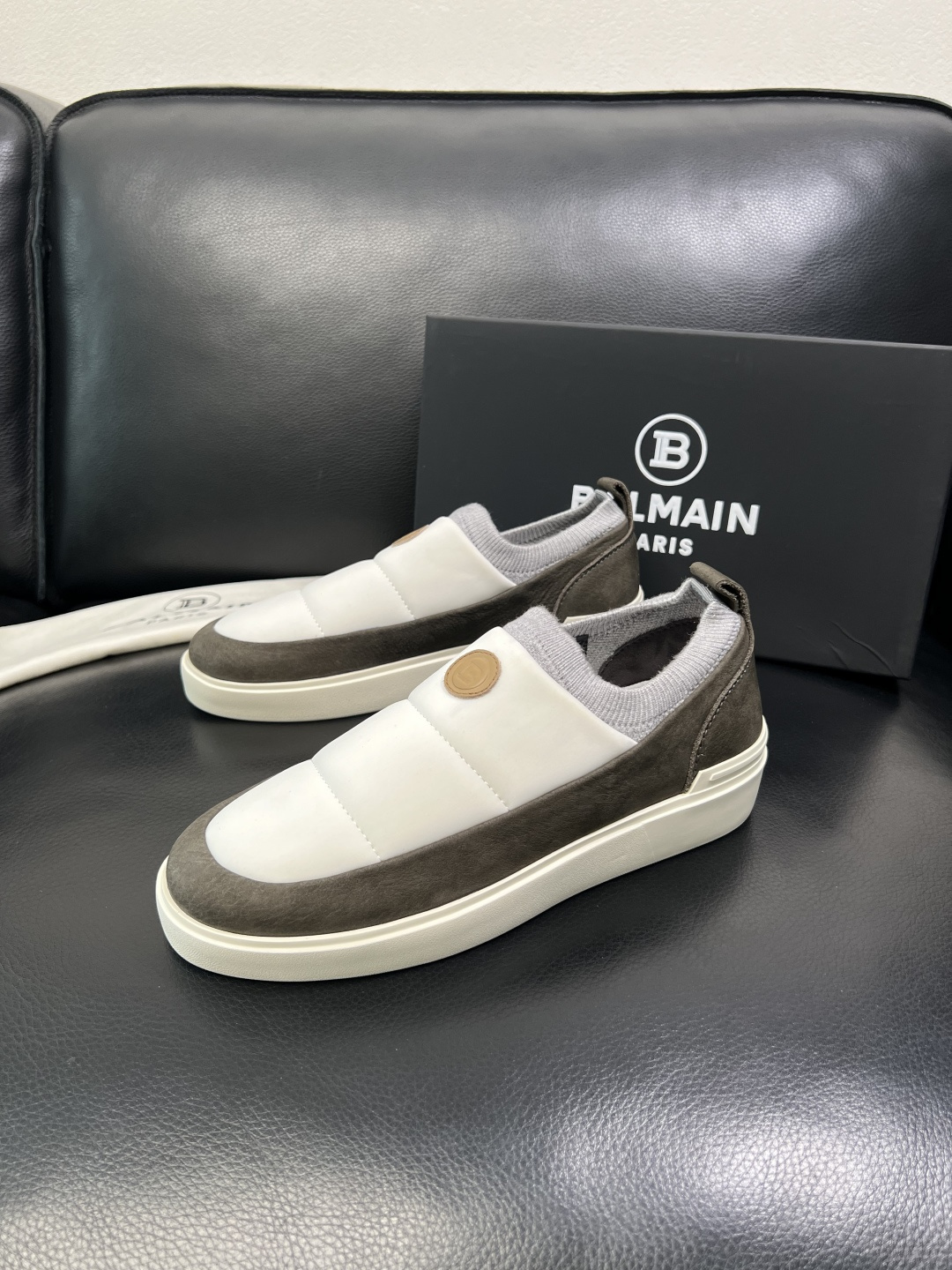 ⚠️只换码不退⚠️ BALMAIN 高品质 巴尔曼 顶级工艺品 专柜新品同步，鞋面意大利进口牛皮拼布面料