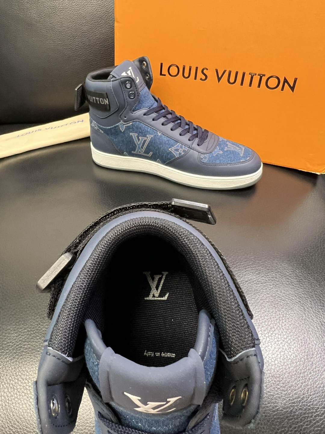 Lv 高品质 顶级工艺品 路易威登，专柜同步原厂配置，鞋面意大利进口牛皮拼布面料，进口水染牛皮垫网里柔软