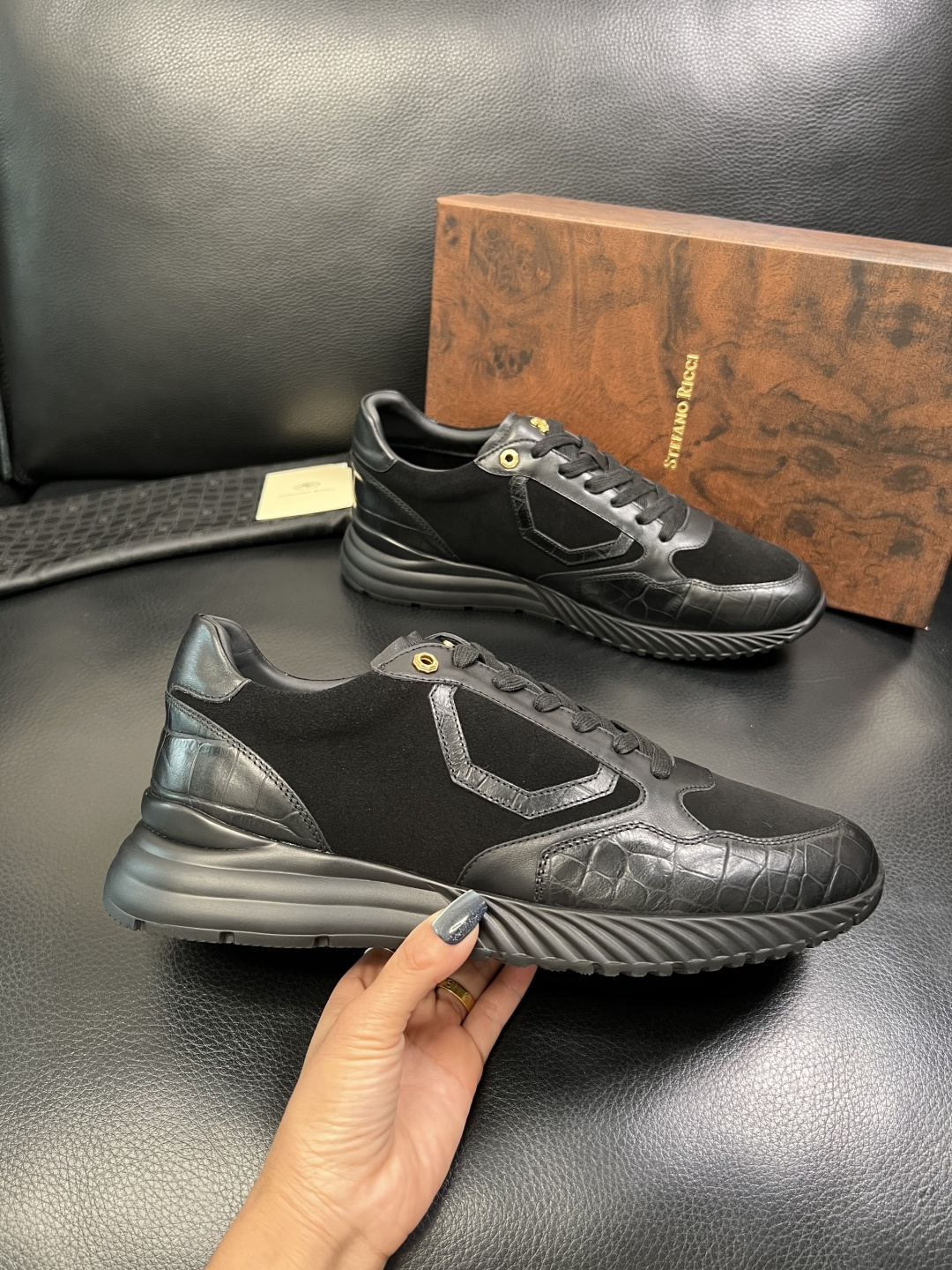 StefanoRicci 高品质 顶级工艺品 史蒂芬 劳尼治 专柜新品同步，鞋面意大利进口牛皮面料，进口