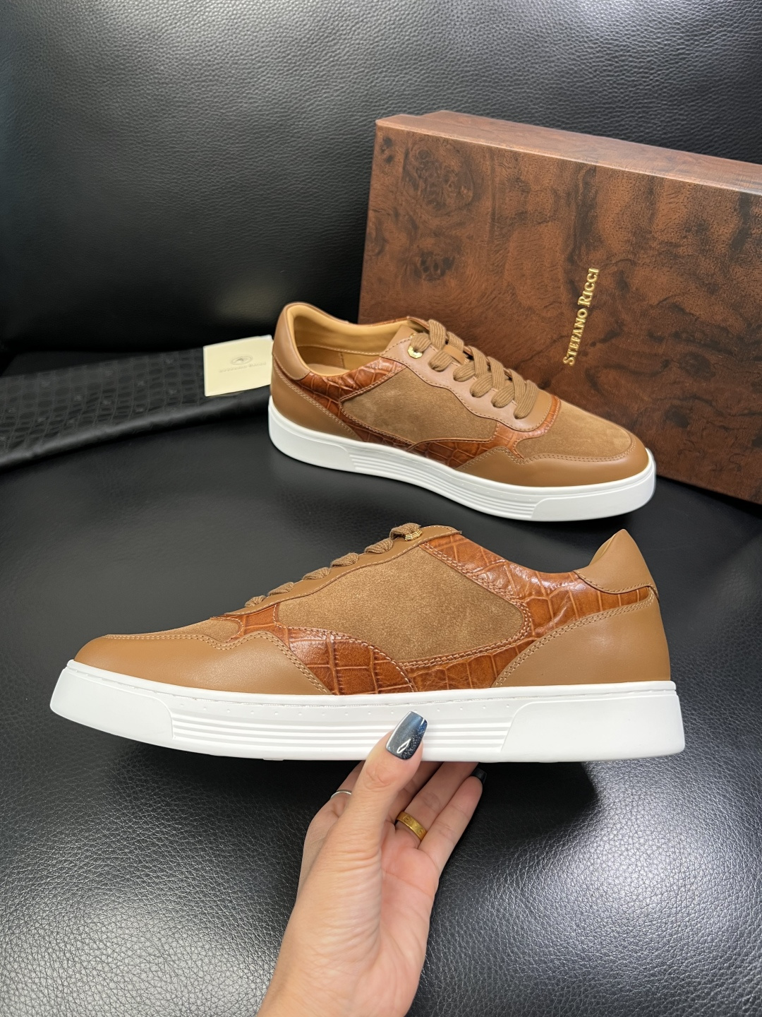 StefanoRicci 高品质 顶级工艺品 史蒂芬 劳尼治 专柜新品同步，鞋面意大利进口牛皮面料，进口