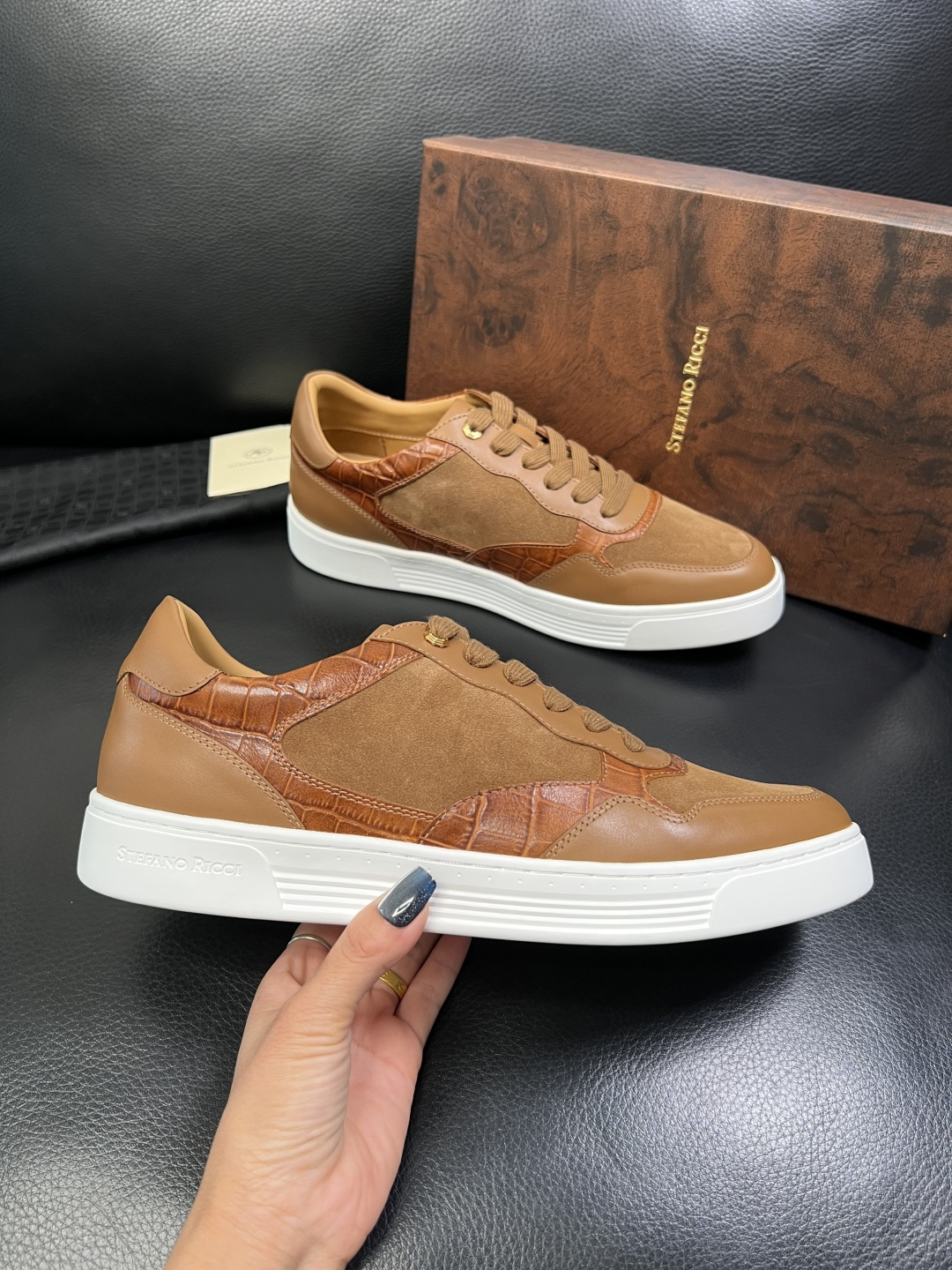 StefanoRicci 高品质 顶级工艺品 史蒂芬 劳尼治 专柜新品同步，鞋面意大利进口牛皮面料，进口