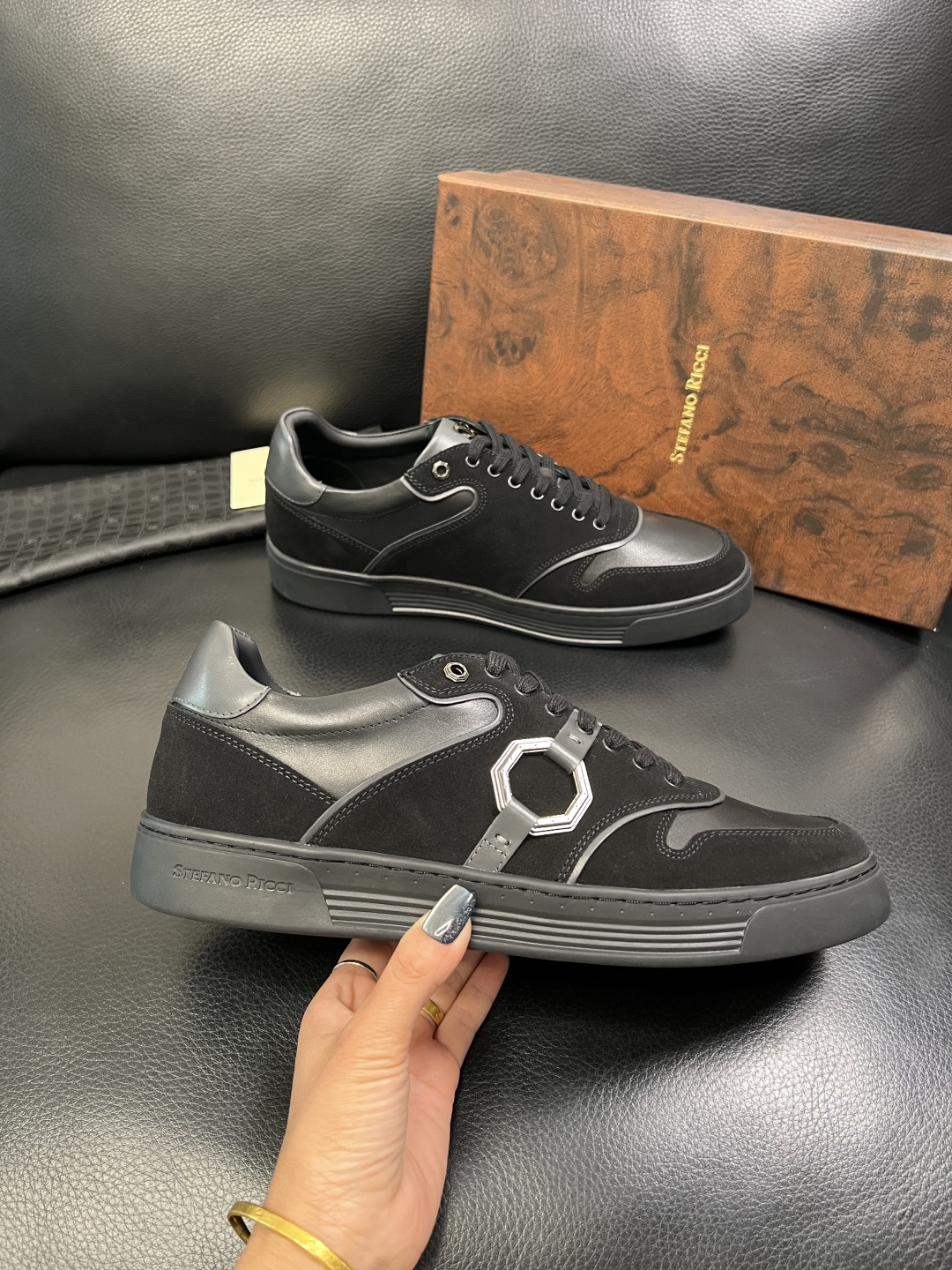 StefanoRicci 高品质 顶级工艺品 史蒂芬 劳尼治 专柜新品同步，鞋面意大利进口牛皮面料，进口