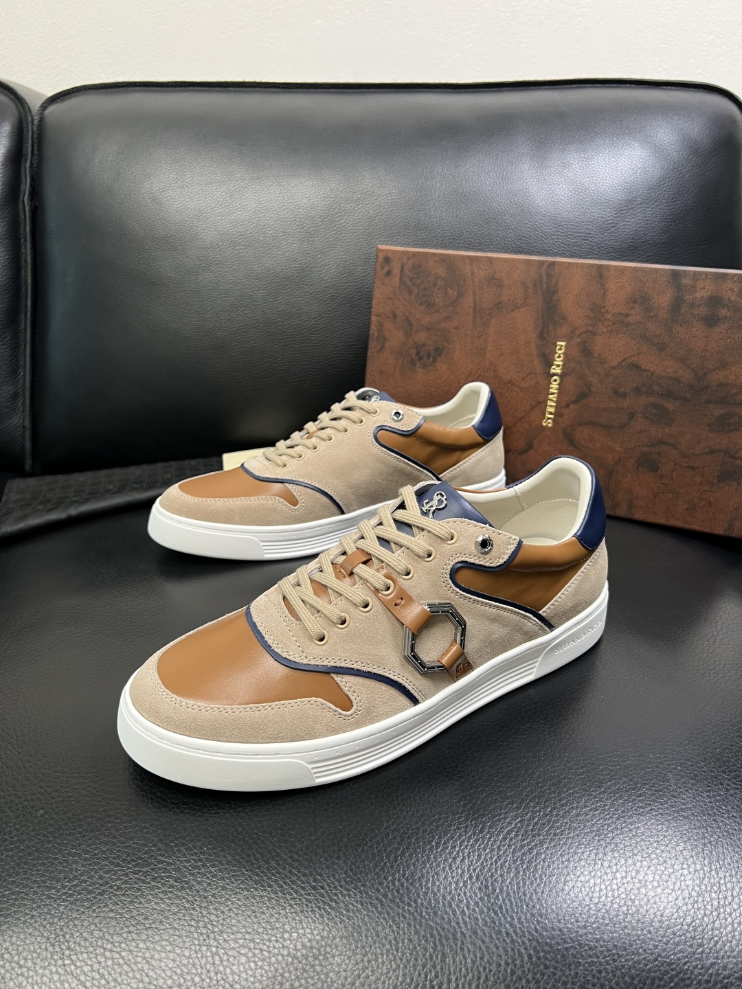 StefanoRicci 高品质 顶级工艺品 史蒂芬 劳尼治 专柜新品同步，鞋面意大利进口牛皮面料，进口