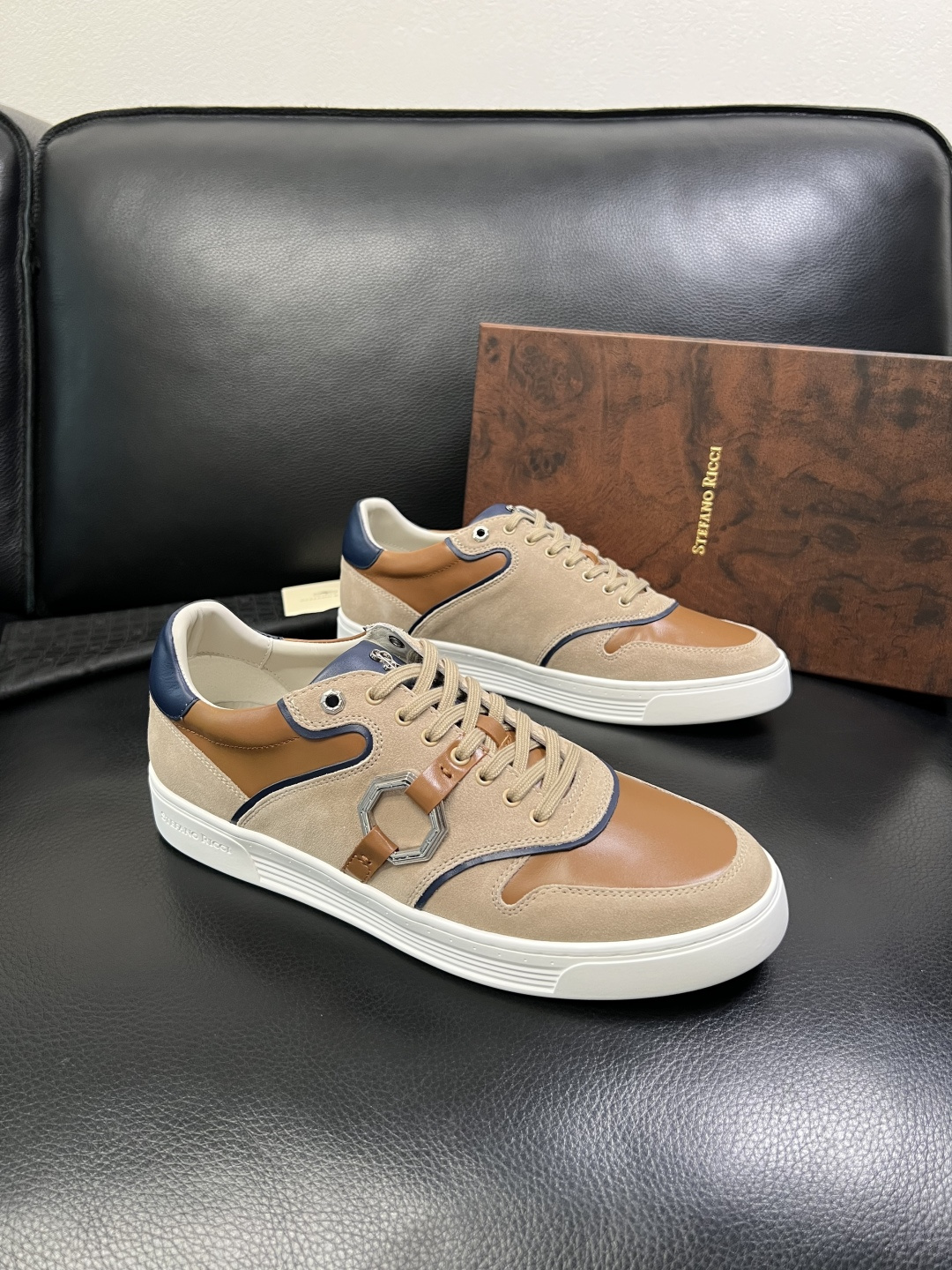 StefanoRicci 高品质 顶级工艺品 史蒂芬 劳尼治 专柜新品同步，鞋面意大利进口牛皮面料，进口