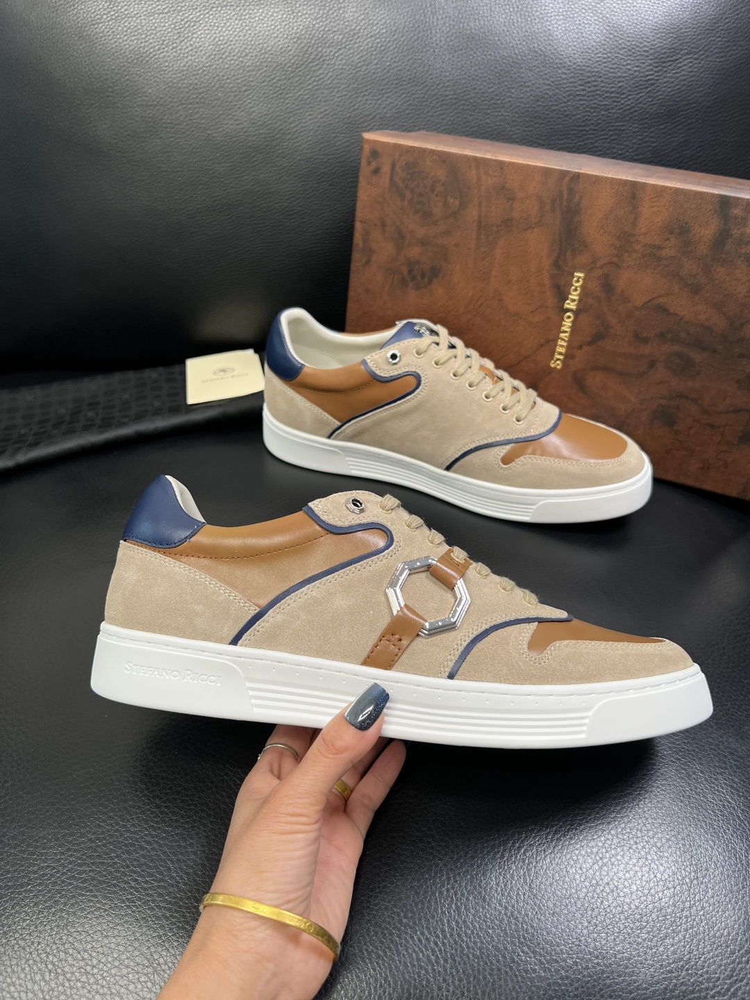 StefanoRicci 高品质 顶级工艺品 史蒂芬 劳尼治 专柜新品同步，鞋面意大利进口牛皮面料，进口