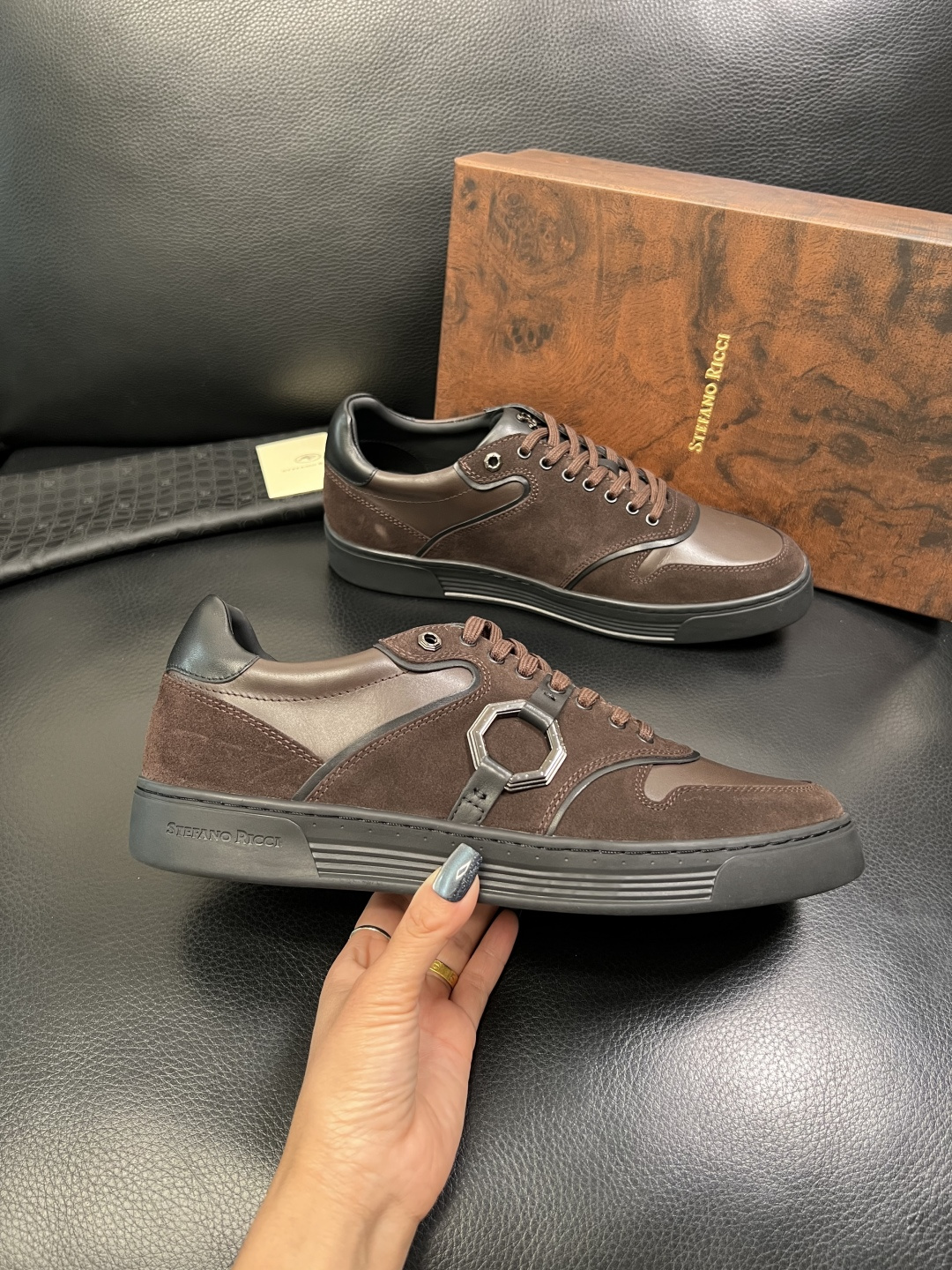 StefanoRicci 高品质 顶级工艺品 史蒂芬 劳尼治 专柜新品同步，鞋面意大利进口牛皮面料，进口