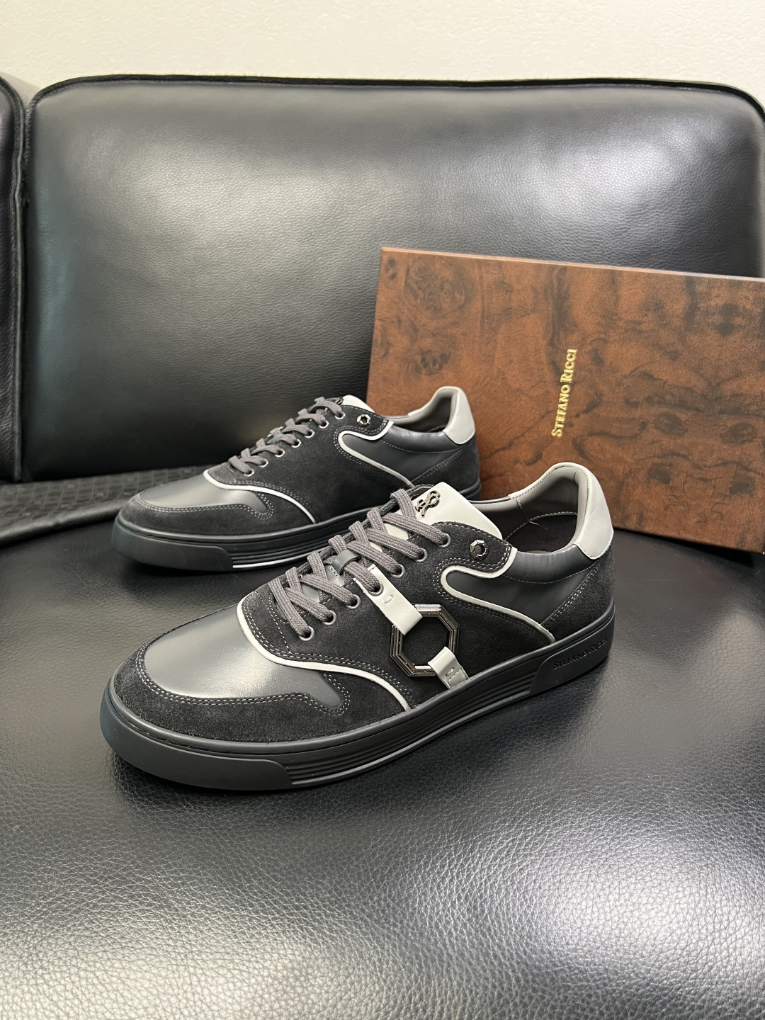 StefanoRicci 高品质 顶级工艺品 史蒂芬 劳尼治 专柜新品同步，鞋面意大利进口牛皮面料，进口