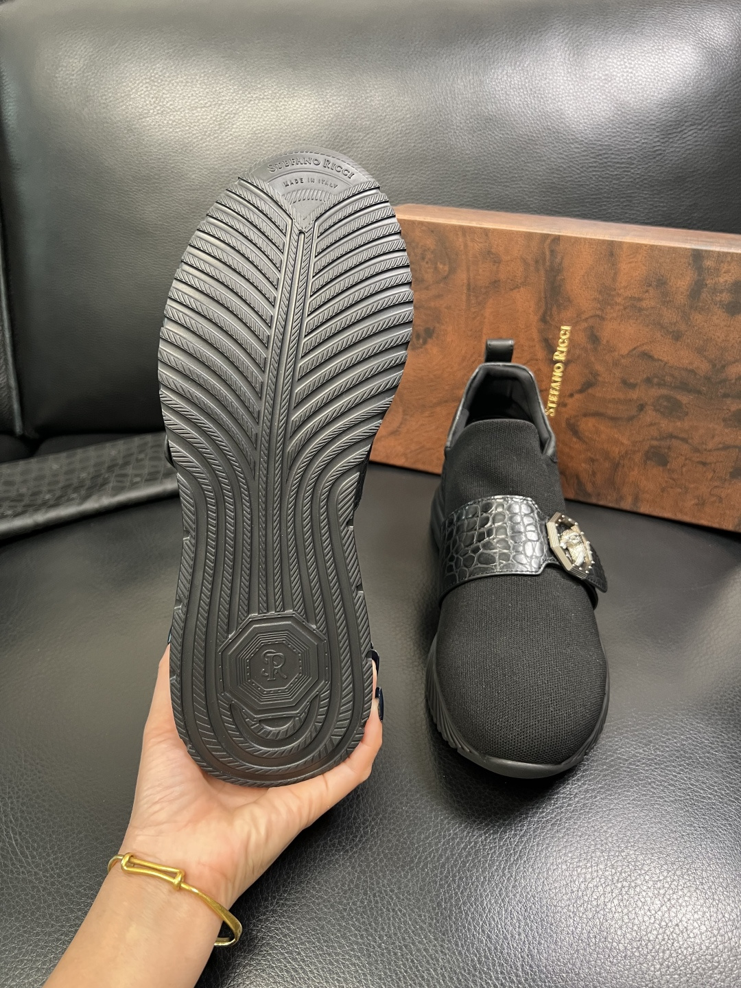 StefanoRicci 高品质 顶级工艺品 史蒂芬 劳尼治 专柜新品同步，鞋面意大利进口牛皮面料，进口