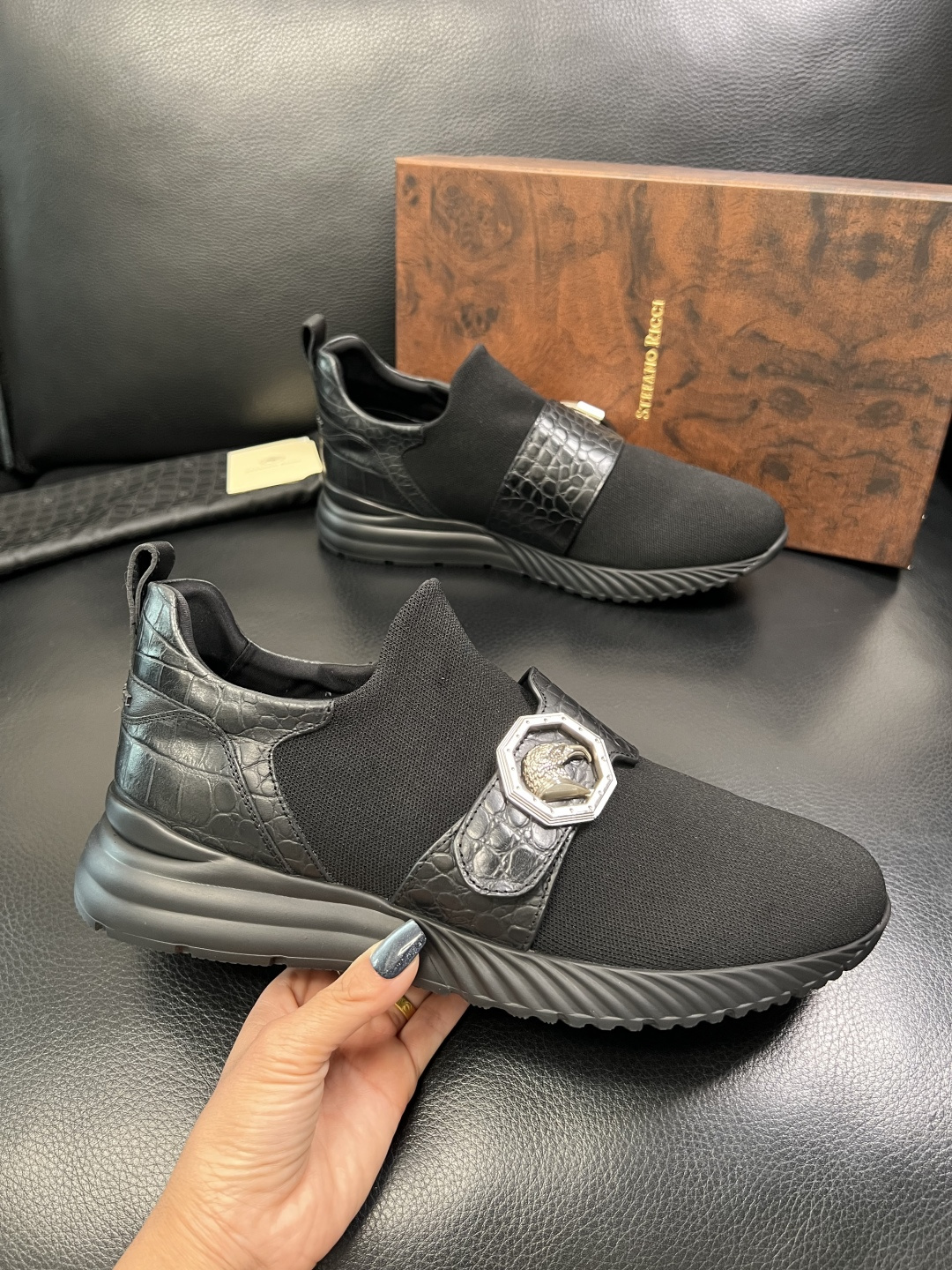 StefanoRicci 高品质 顶级工艺品 史蒂芬 劳尼治 专柜新品同步，鞋面意大利进口牛皮面料，进口