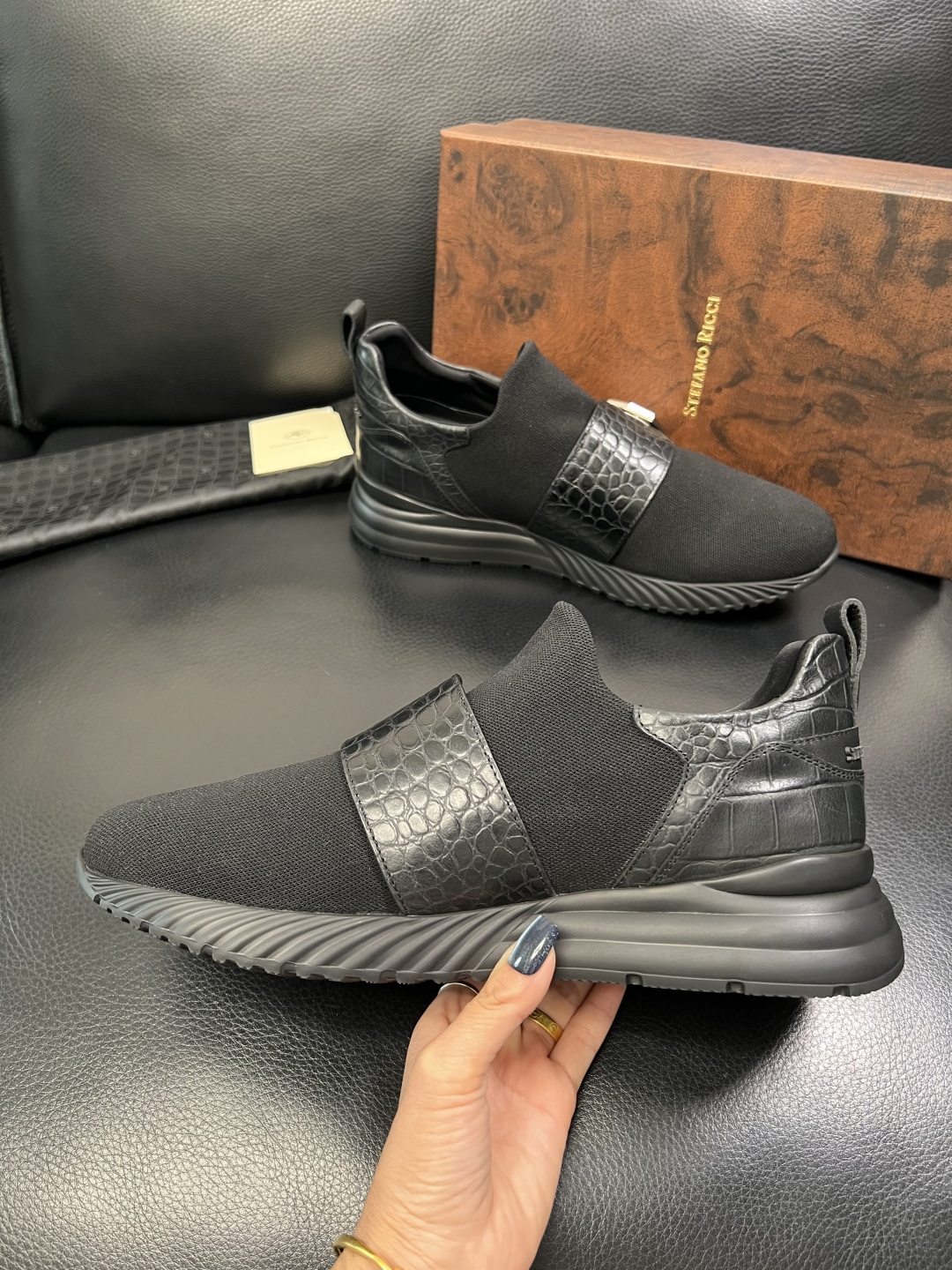 StefanoRicci 高品质 顶级工艺品 史蒂芬 劳尼治 专柜新品同步，鞋面意大利进口牛皮面料，进口