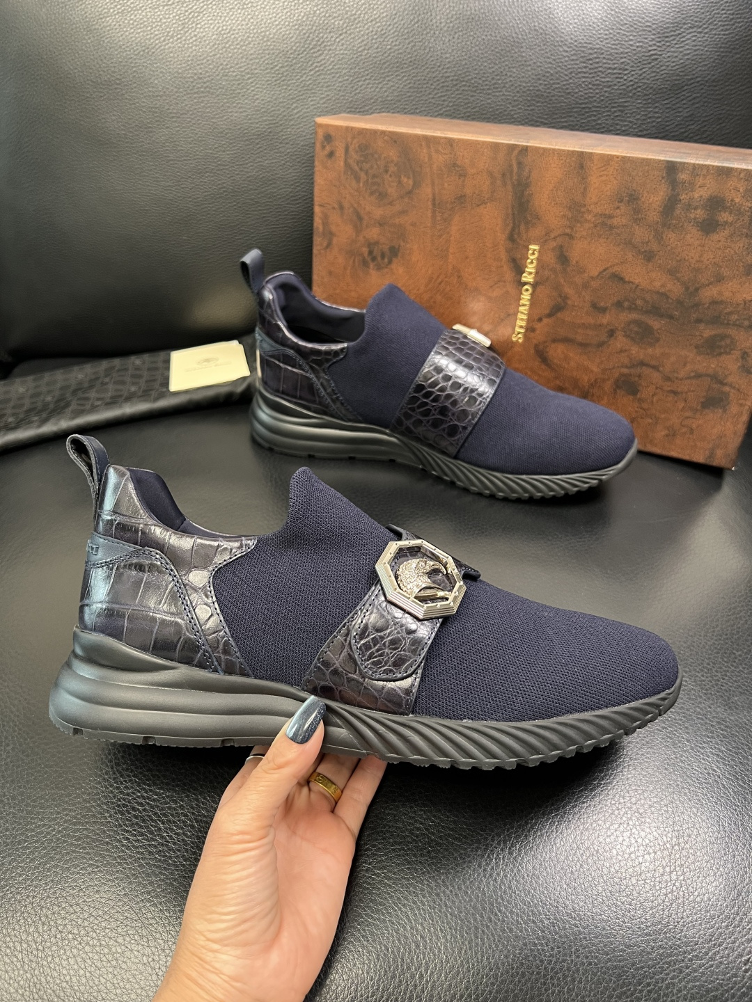 StefanoRicci 高品质 顶级工艺品 史蒂芬 劳尼治 专柜新品同步，鞋面意大利进口牛皮面料，进口