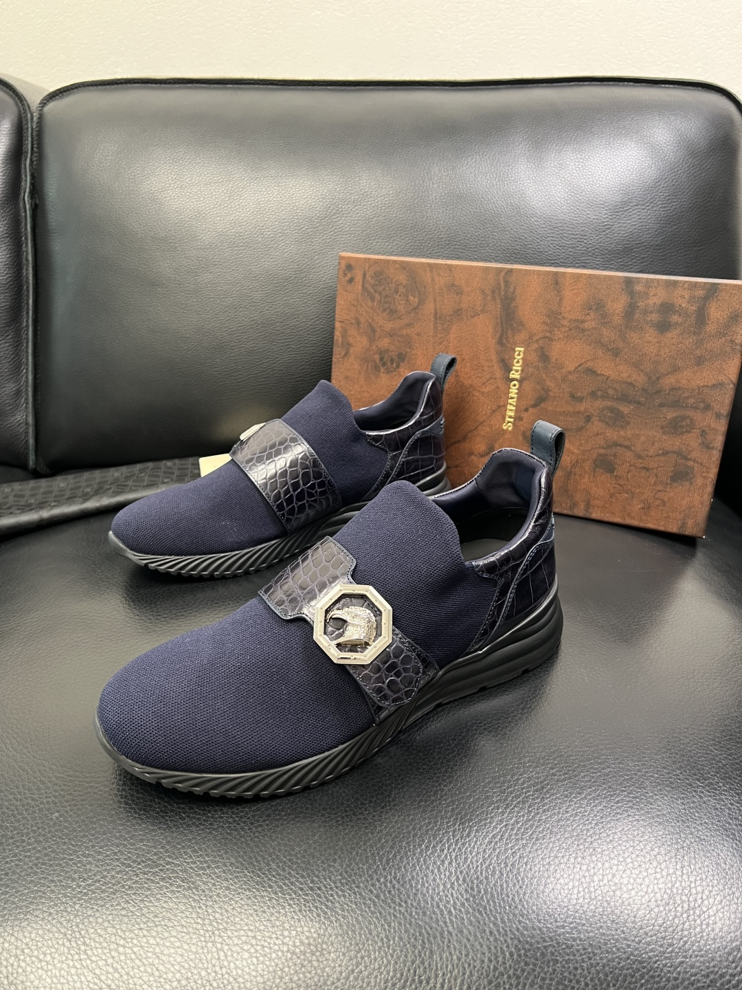 StefanoRicci 高品质 顶级工艺品 史蒂芬 劳尼治 专柜新品同步，鞋面意大利进口牛皮面料，进口