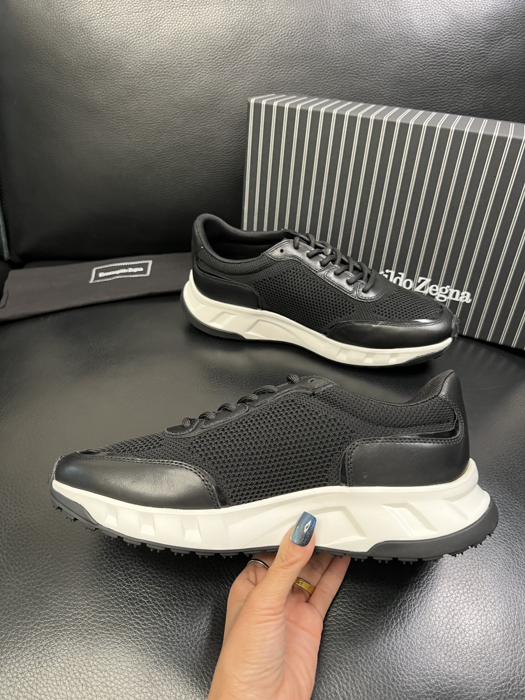 Zegna 高品质 顶级工艺品 杰尼亚 专柜新款原厂配置，意大利进口牛皮面料，进口牛里垫，透气舒适，鞋底