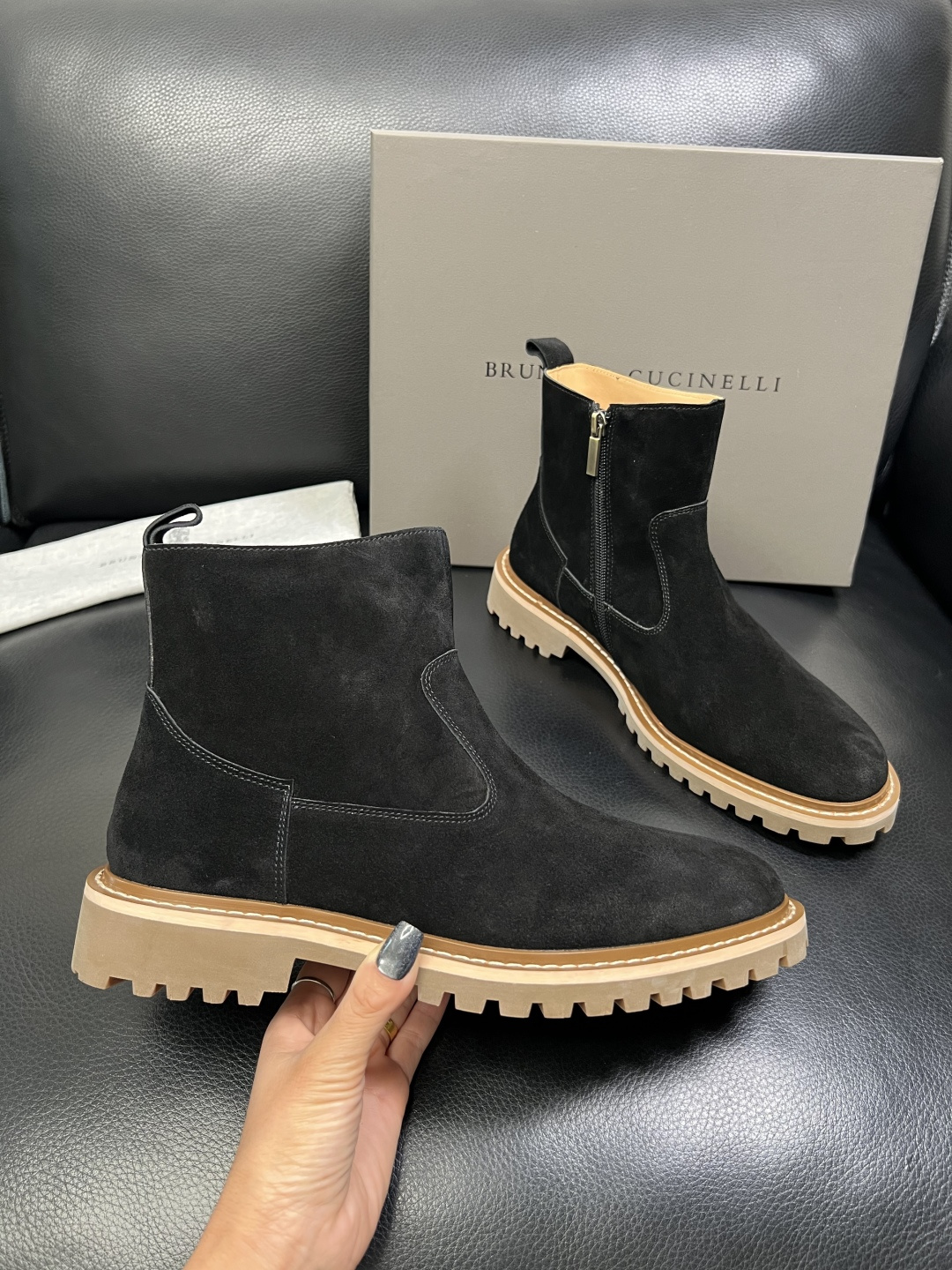 Brunello Cucinelli 高品质 顶级工艺品 BC 靴子高帮专柜同步原厂配置，意大利进口牛皮