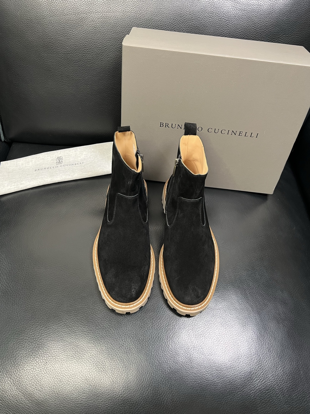 Brunello Cucinelli 高品质 顶级工艺品 BC 靴子高帮专柜同步原厂配置，意大利进口牛皮