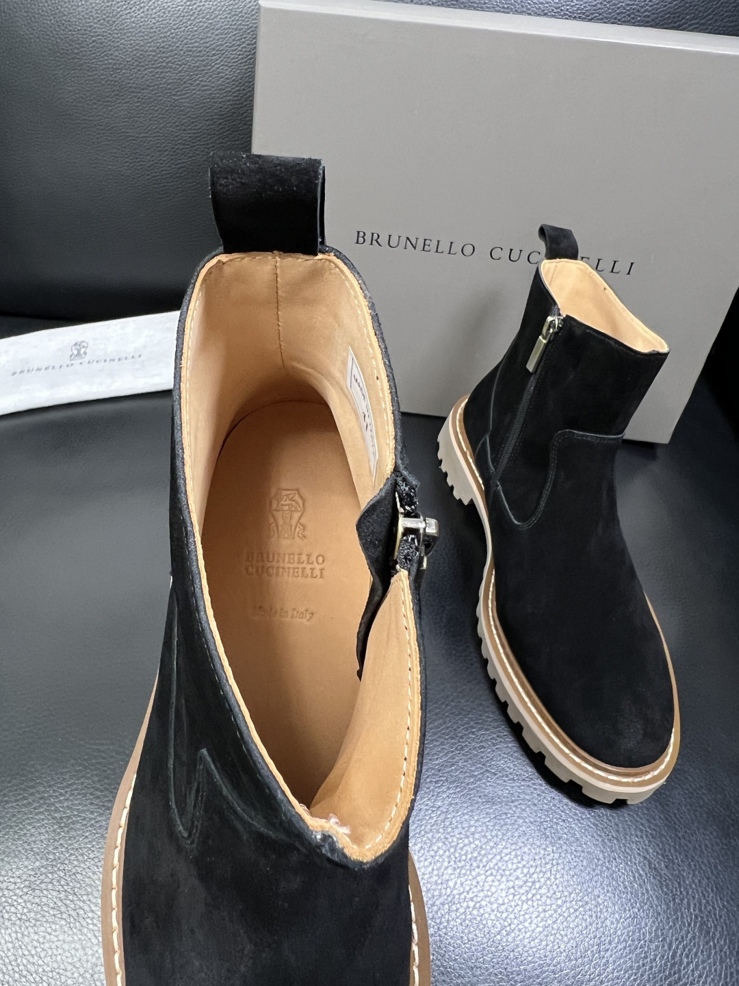 Brunello Cucinelli 高品质 顶级工艺品 BC 靴子高帮专柜同步原厂配置，意大利进口牛皮