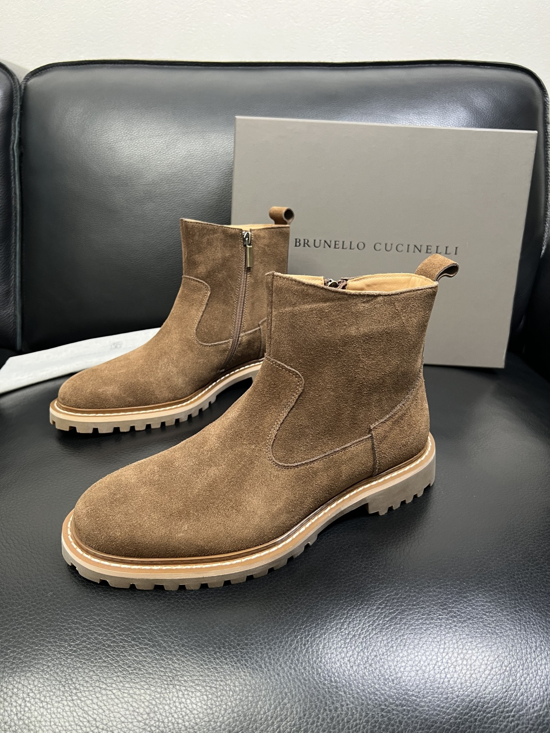 Brunello Cucinelli 高品质 顶级工艺品 BC 靴子高帮专柜同步原厂配置，意大利进口牛皮