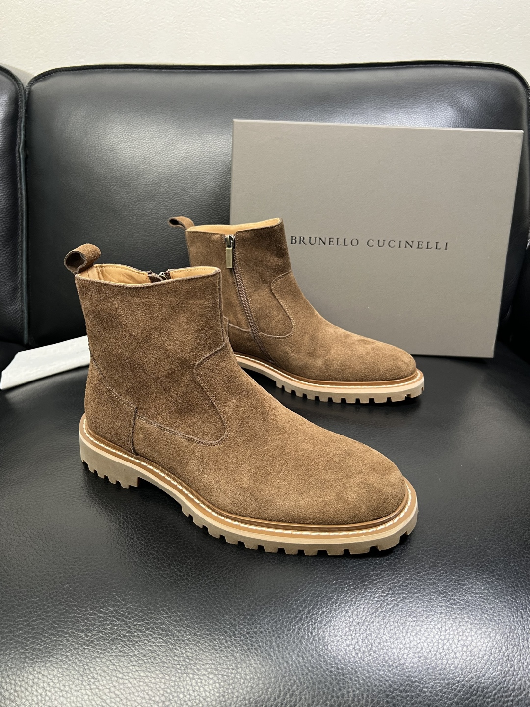 Brunello Cucinelli 高品质 顶级工艺品 BC 靴子高帮专柜同步原厂配置，意大利进口牛皮