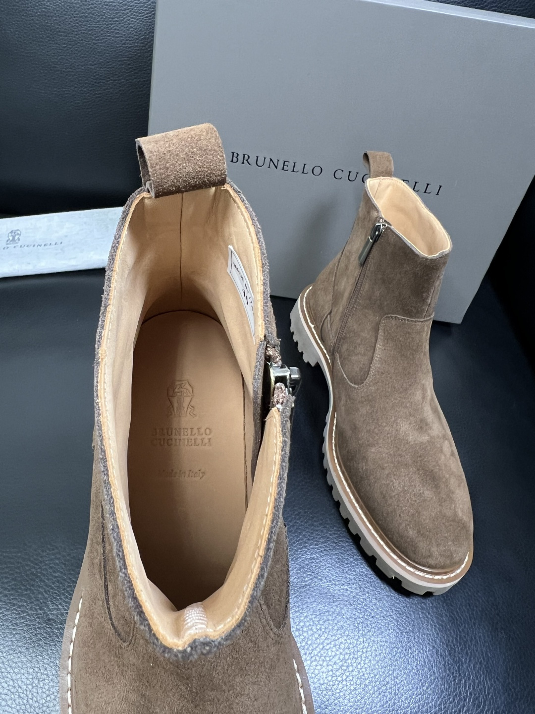 Brunello Cucinelli 高品质 顶级工艺品 BC 靴子高帮专柜同步原厂配置，意大利进口牛皮