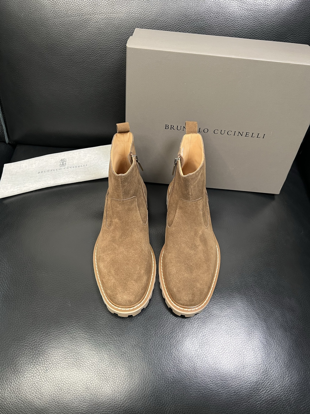 Brunello Cucinelli 高品质 顶级工艺品 BC 靴子高帮专柜同步原厂配置，意大利进口牛皮